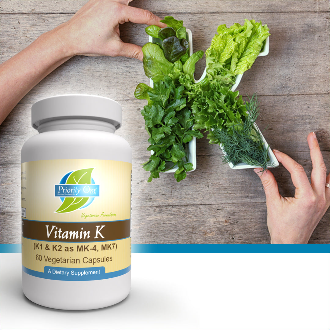 Vitamin K1 & K2 Supplement (60 Vegetarian Capsules) - MK4 & MK7 for Bone & Heart Health - Supports Immune System & Blood Clotting - Ideal for Vegans & Vegetarians