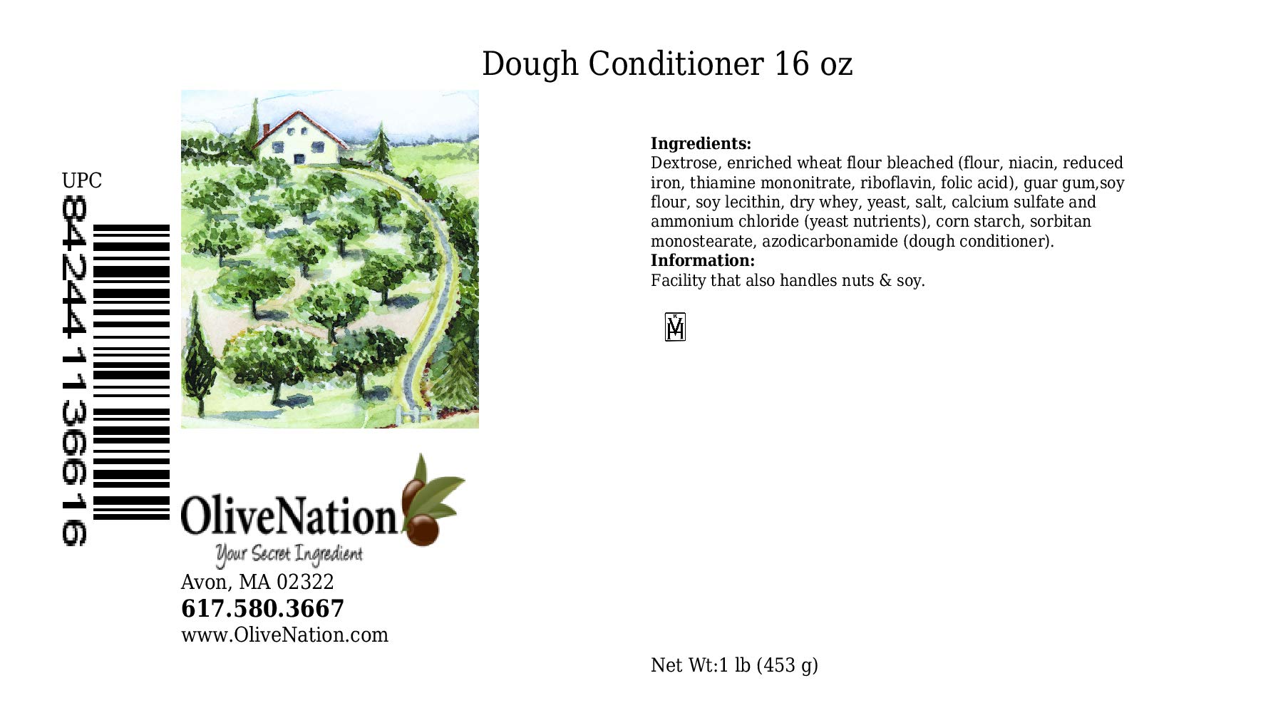 OliveNation Premium Dough Conditioner & Improver - 16 oz | Kosher Certified Bread & Pastry Enhancer for Soft, Fluffy Baked Goods | Perfect for Homemade Bread, Pizza Dough & Artisan Baking