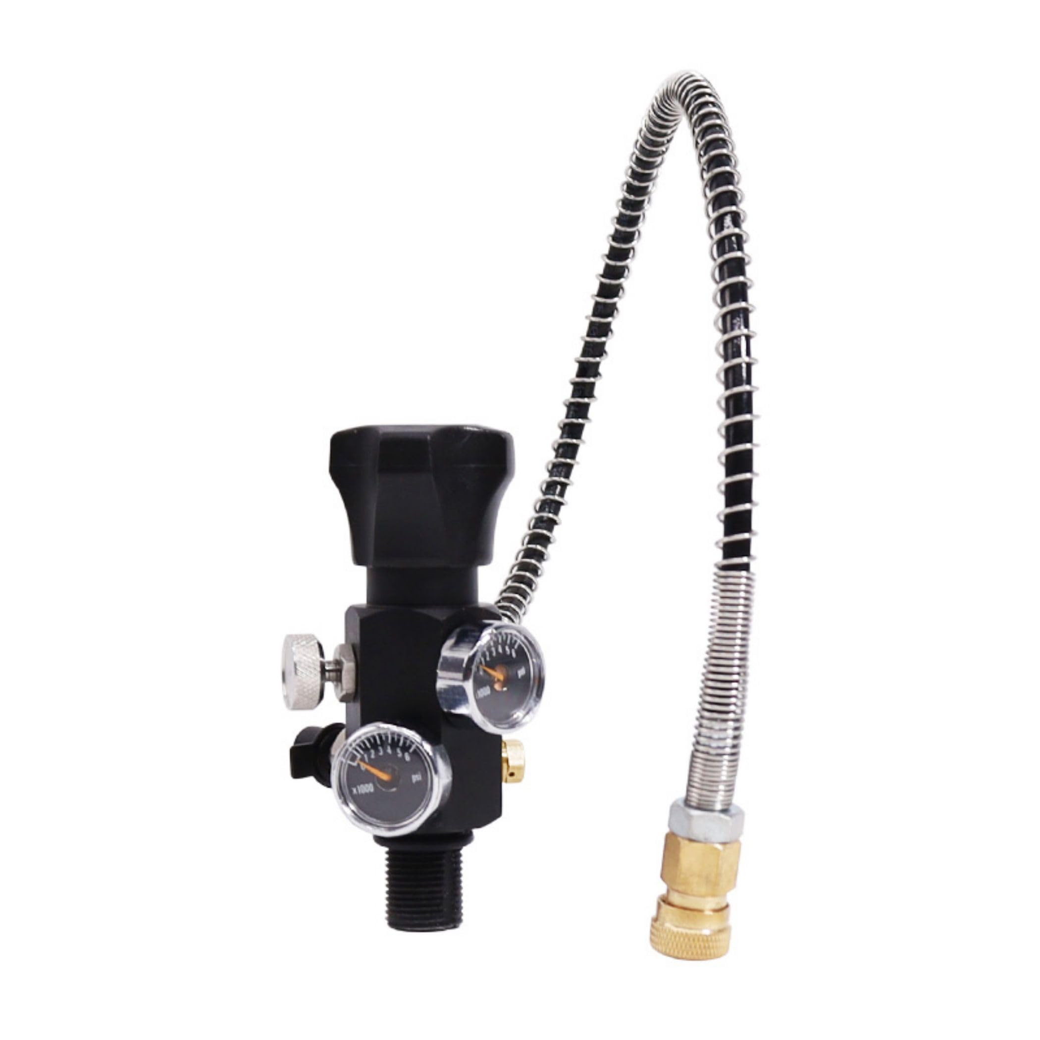 TUXING 2L/122ci 4500psi Carbon Fiber Air Tank (Empty) - Paintball PCP Air Rifle Filling Station with Dual Pressure Gauges & 24