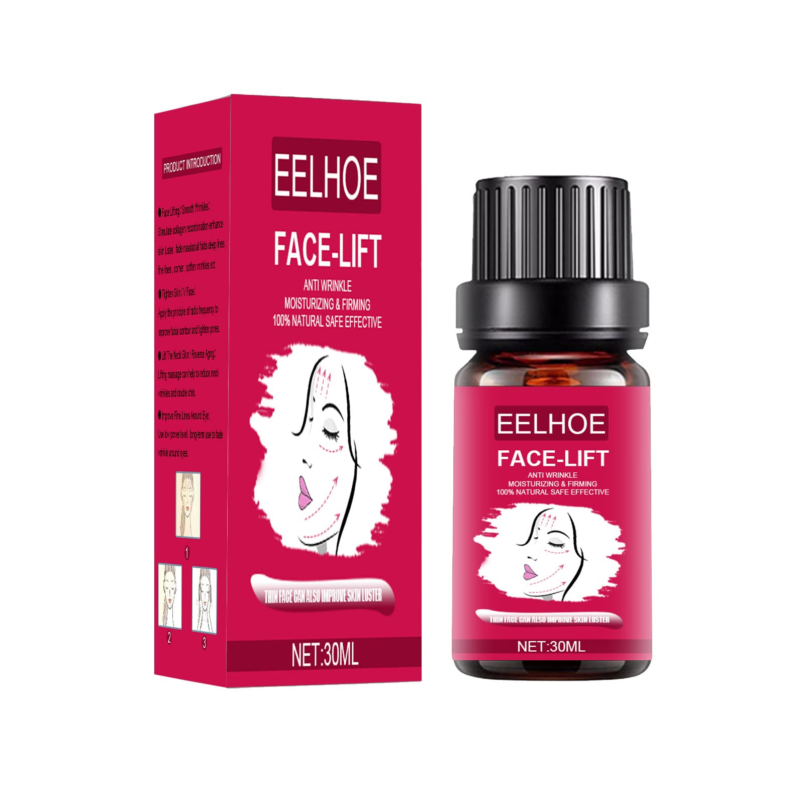8#HM Anti-Aging Face Firming Essential Oil - Tightening & Lifting Facial Treatment for Wrinkles & Sagging Skin | Daily Skincare Routine & Nighttime Rejuvenation