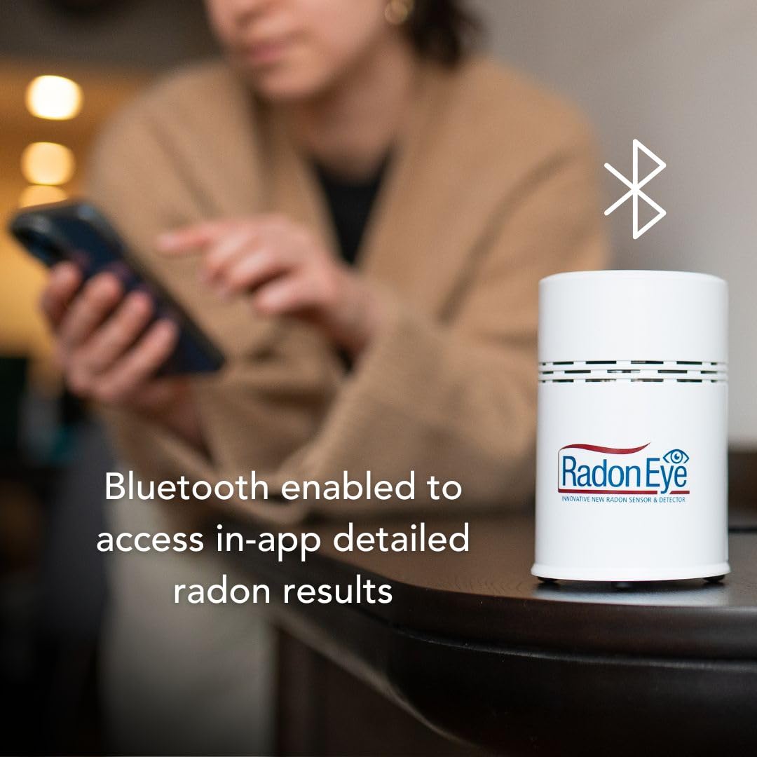 Ecosense RD200 RadonEye - Fast & Accurate Home Radon Detector with Real-Time Monitoring, OLED Display & Bluetooth App | Ideal for Basement, Office & Indoor Air Quality Testing