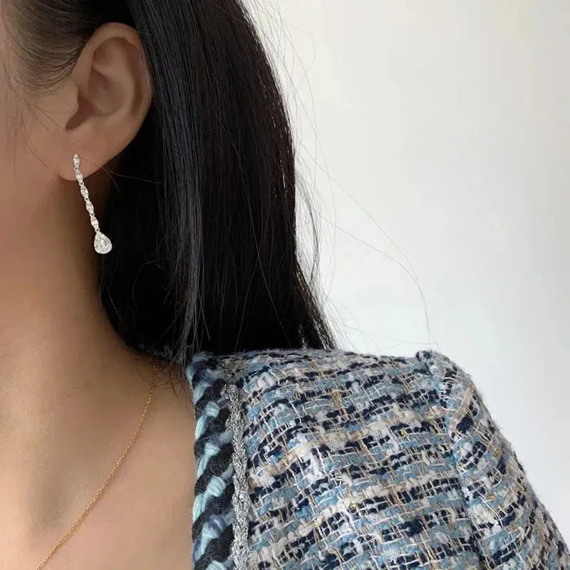 18K White Gold Diamond Drop Earrings for Women - 0.80ct Real Natural Diamond Elegant Dangle Earrings | Perfect for Engagement, Anniversary & Special Occasion Gifts