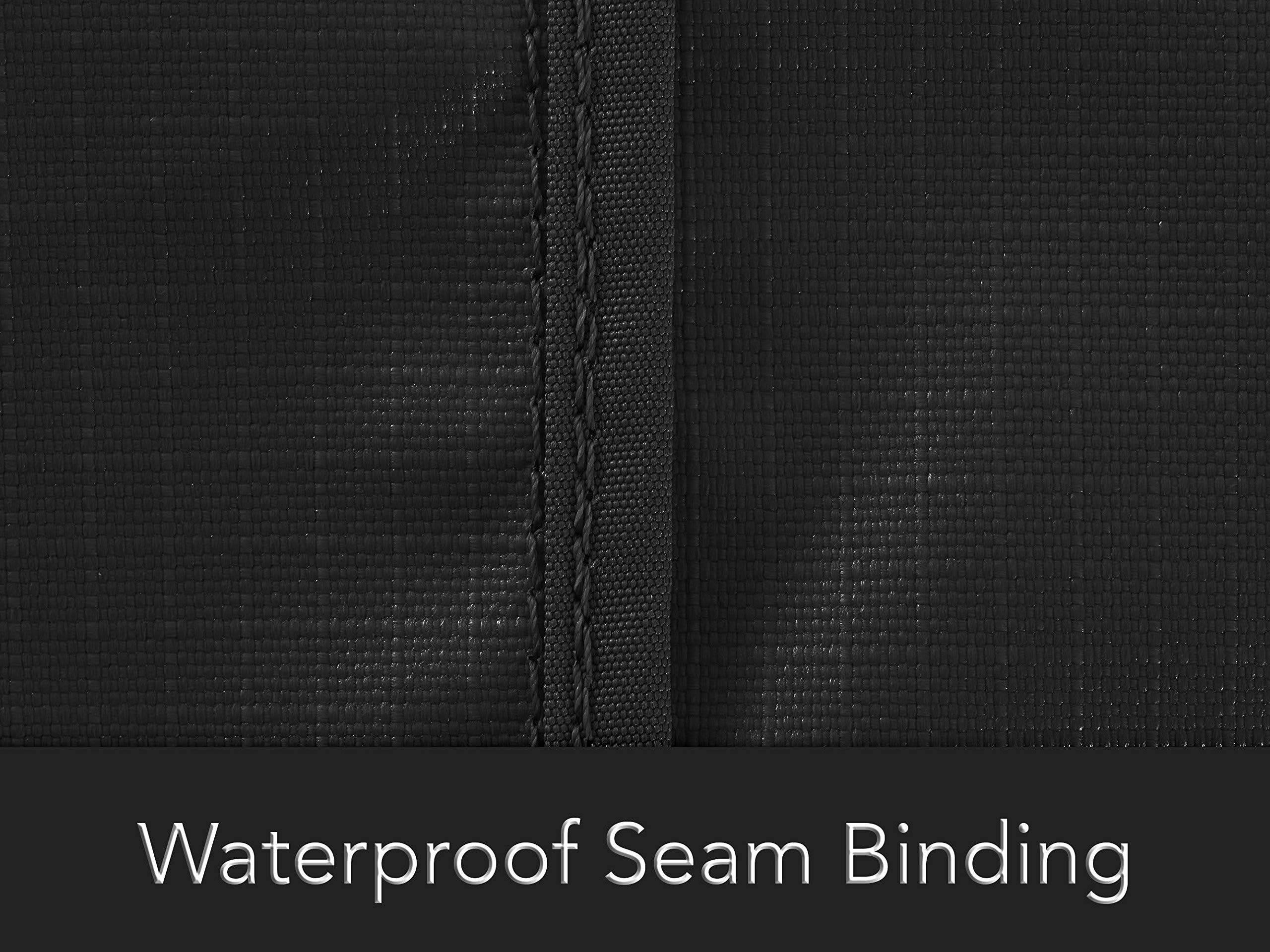 Heavy-Duty Square Patio Table Cover 76x76 Inches with Umbrella Hole - Weatherproof Polyester Dining Table Protector, Drawstring Hem & Ripstop Fabric - Perfect for Outdoor Dining Sets, Garden Furniture Protection (Black)