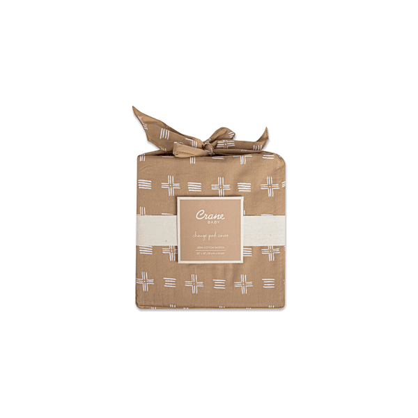 Ezra Quilted Changing Pad Cover - Soft & Waterproof Baby Changing Table Cover in Copper Dash - Perfect for Nursery, Daycare & Travel Use