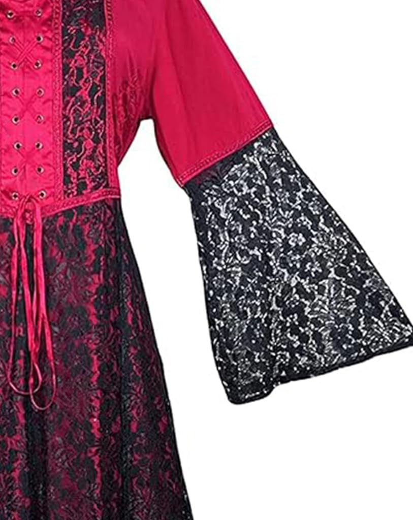 Agan Traders Women's 2025 Spring Long Bohemian Evening Dress with Lace Corset - Renaissance Inspired Gown for Formal Parties, Weddings & Special Occasions
