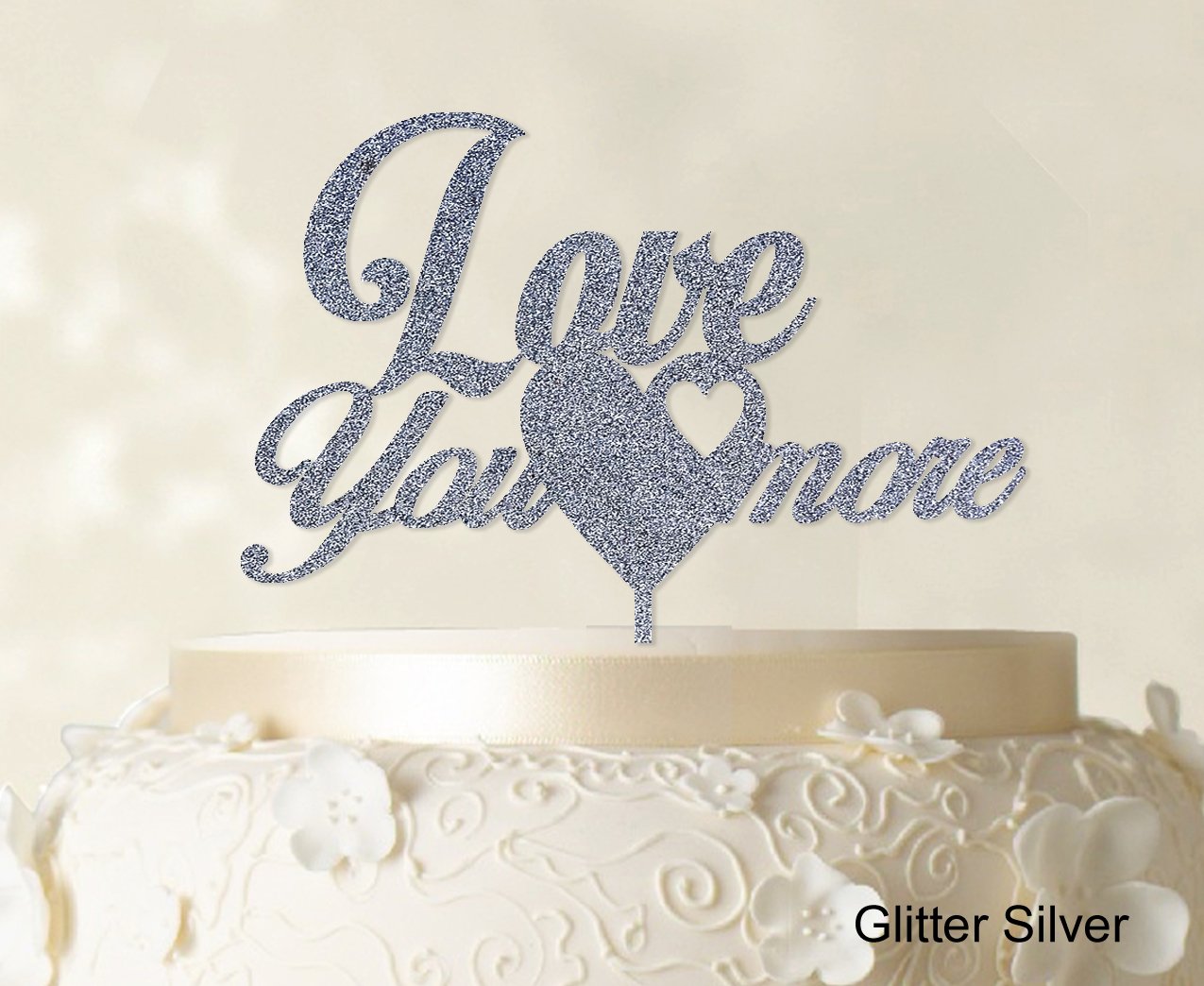 Love You More Cake Topper - Heart-Shaped Wedding Cake Decoration for Anniversaries, Birthdays & Romantic Celebrations | Printtoo Premium Cake Decor