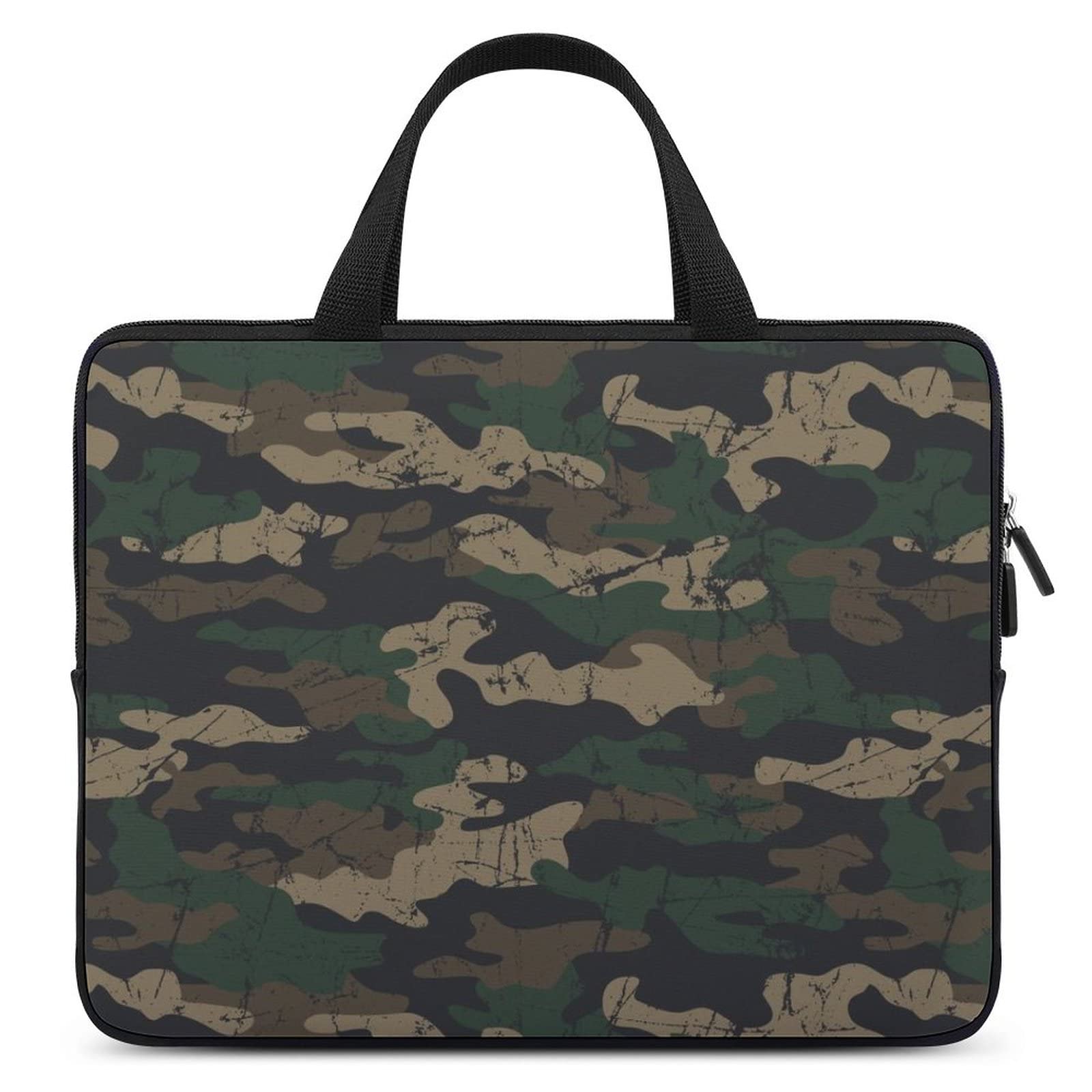 Retro Camouflage Waterproof Laptop Bag - Slim Business Casual Briefcase for Office, Travel & Daily Commute