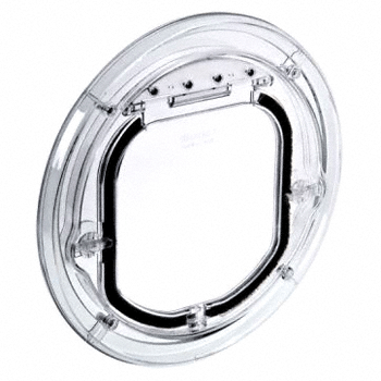 Pet Tek Slimline Clear Cat Flap for Sliding Doors - 4-Way Locking System - Perfect for Indoor/Outdoor Pet Access in Homes & Apartments