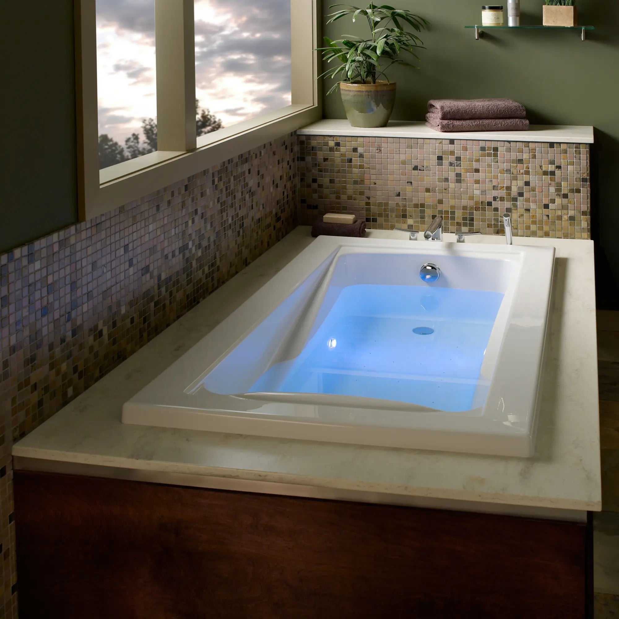 66 x 36 Inch Green Tea® Drop-In Bathtub with EcoSilent® EverClean® Hydromassage System - Luxury Soaking Tub for Spa-Like Relaxation at Home