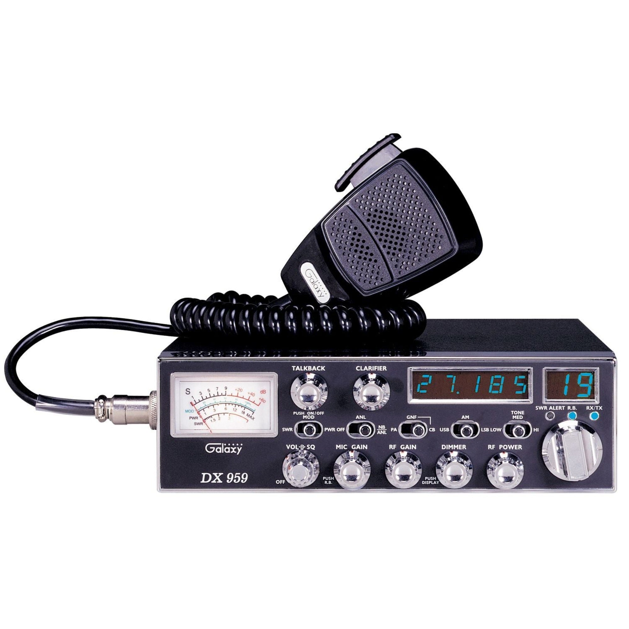 Galaxy DX959G AM/SSB CB Radio - 40-Channel Mobile CB Radio with PA Function & RF Gain - Perfect for Truckers, Off-Roading & Emergency Communication
