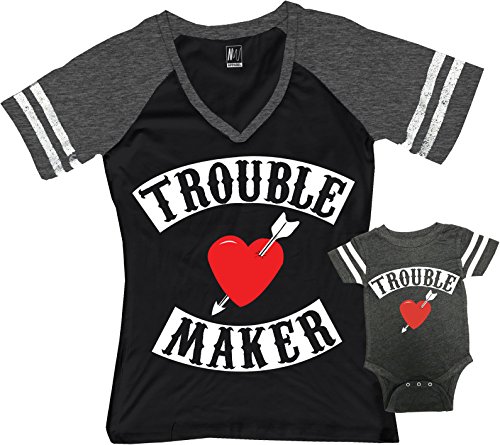 Mom Black / Baby Heather Gray