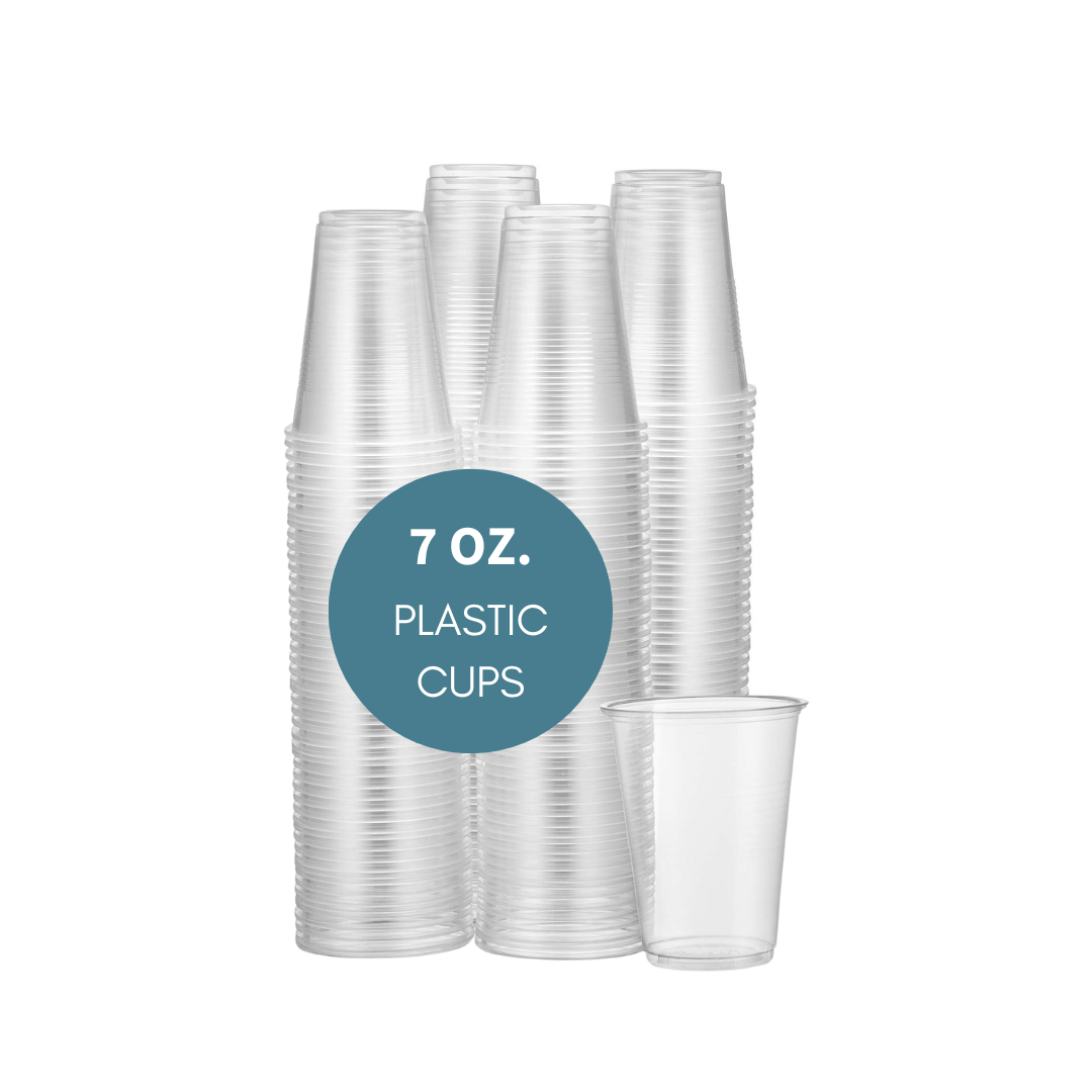 7 oz. Clear Plastic Disposable Cups - Bulk Pack of 100 - BPA Free Party Cups for Beverages, Smoothies, Cocktails - Perfect for Home, Office, Parties & Outdoor Events