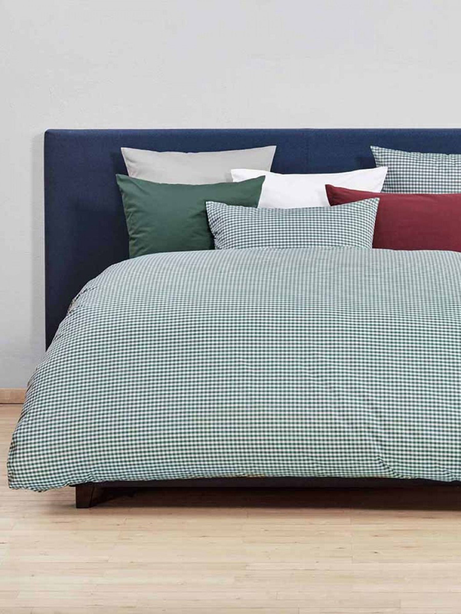Premium Green Check Twin Duvet Cover Set - Soft 100% Cotton Reversible Bedding - Perfect for Kids, Teens & Guest Rooms - Cozy Bedroom Decor for All Seasons