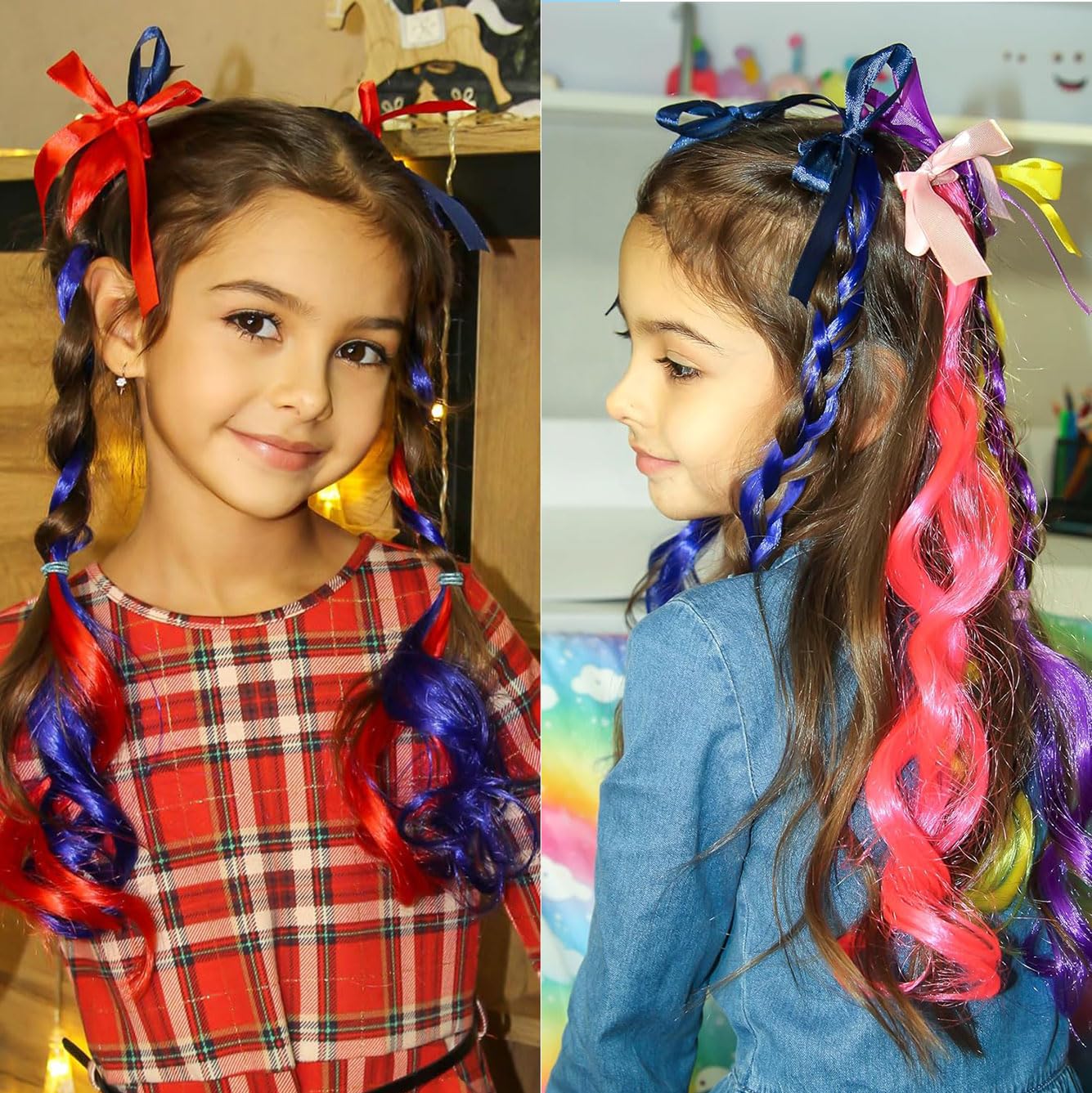 12 PCS Clip-in Blue Hair Extensions for Women & Girls - 21