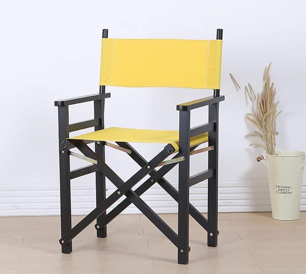 DCCYZ-YJ Solid Wood Director Chair - Portable Folding Canvas Chair for Outdoor, Beach, Bar, Office & Leisure - Heavy Duty Backrest with Straight Foot Design - Perfect for Patio, Camping, Picnics & Backyard Relaxation