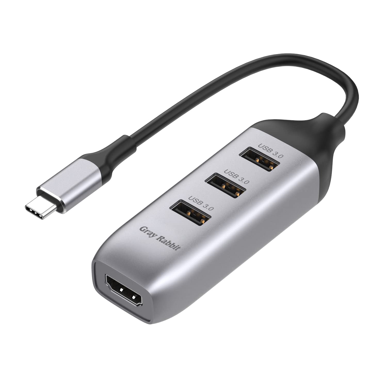 USB C to HDMI Adapter with 3-Port USB 3.0 Hub - 4K Video Output for MacBook Pro/Air, iPad, Dell XPS 13/15, Surface Pro & Android Devices | DP Alt Mode Required | Perfect for Home Office, Conference Presentations & Multi-Screen Entertainment