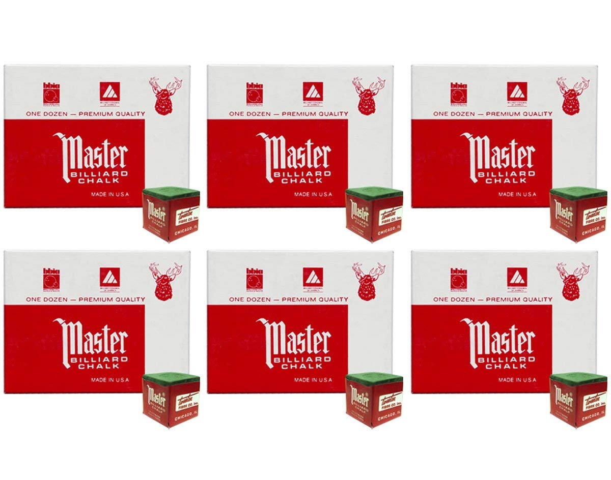 Master Spruce Billiard Chalk - Premium Pool Cue Chalk (6 Dozen Pack) for Smooth, Consistent Shots - Perfect for Professional Pool Players & Home Game Rooms