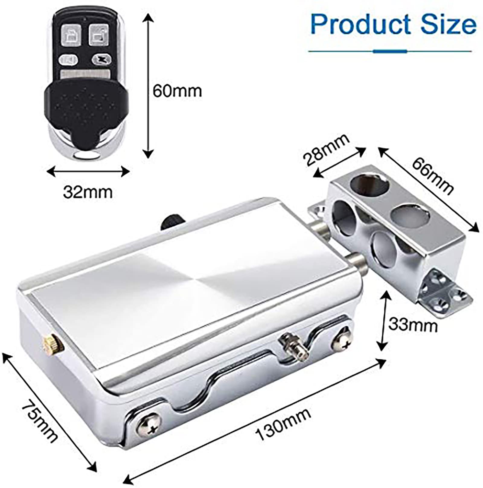 VLUOO Smart Electronic Deadbolt Door Lock - Keyless Entry, Anti-Theft Zinc Alloy Remote Control Lock with 4 Remotes - Perfect for Homes, Apartments & Offices Security