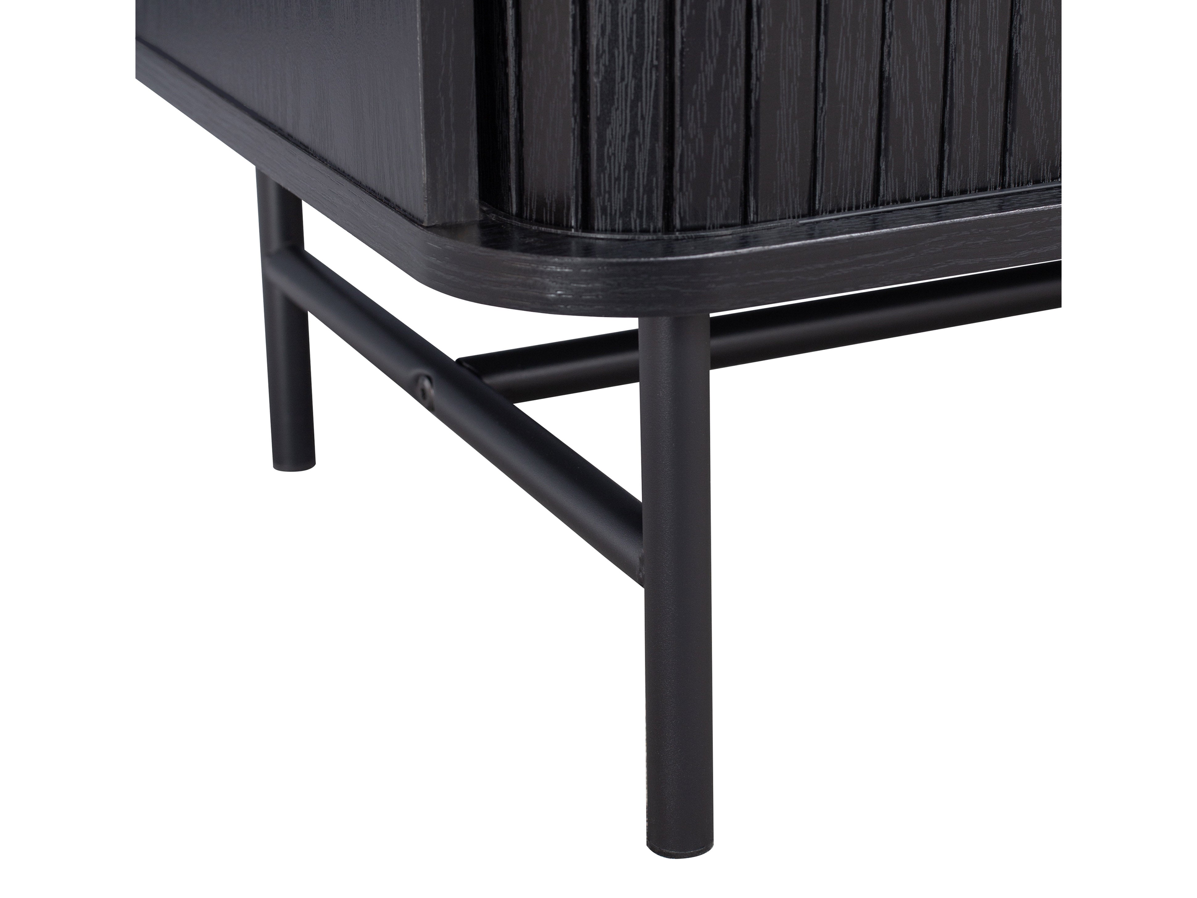 Modern Curved TV Stand for 75 Inch TVs - Sturdy Media Console with Storage Shelves - Perfect for Living Room, Bedroom & Home Theater Setup