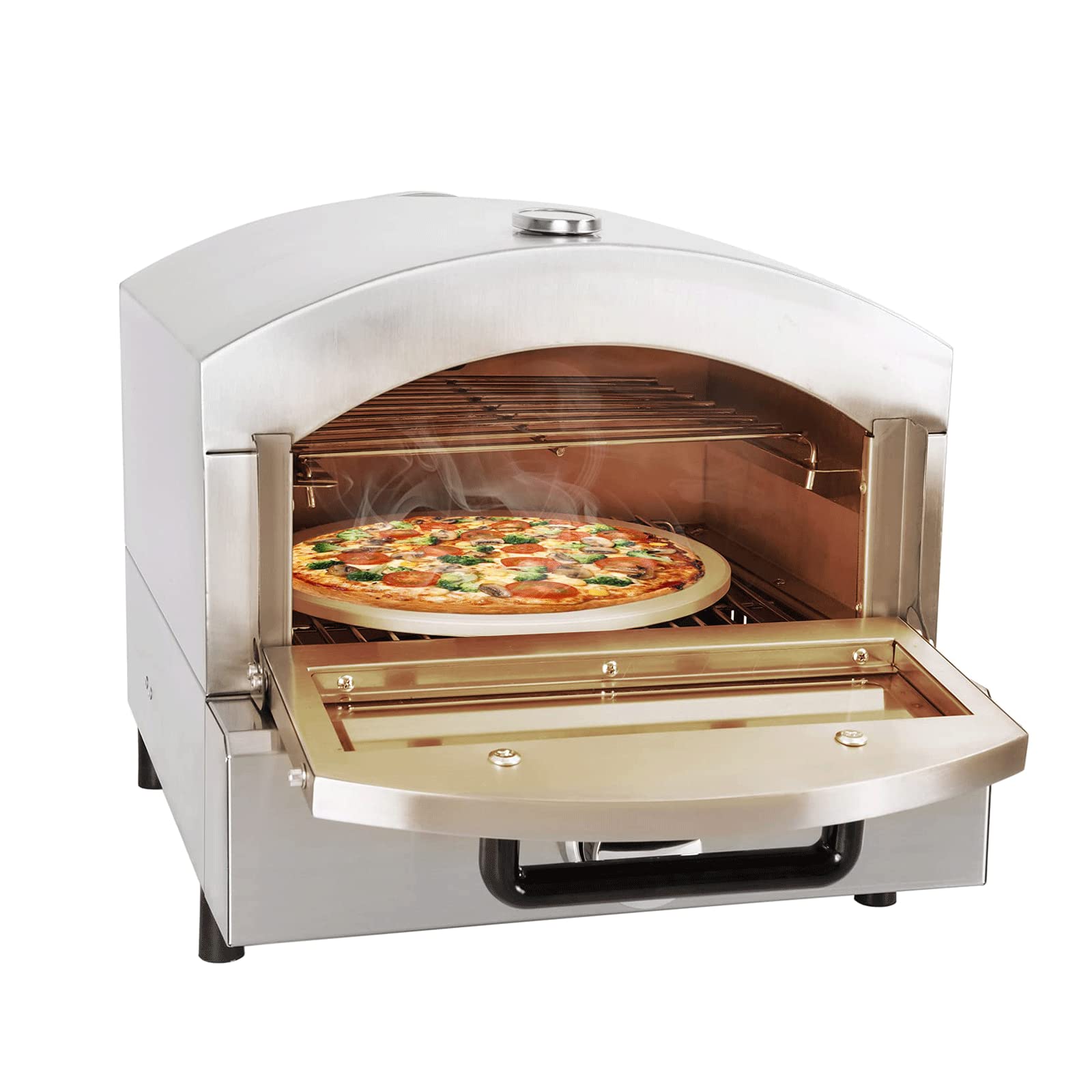 Portable Electric Pizza Oven - 1800W Countertop Pizza Maker with 14