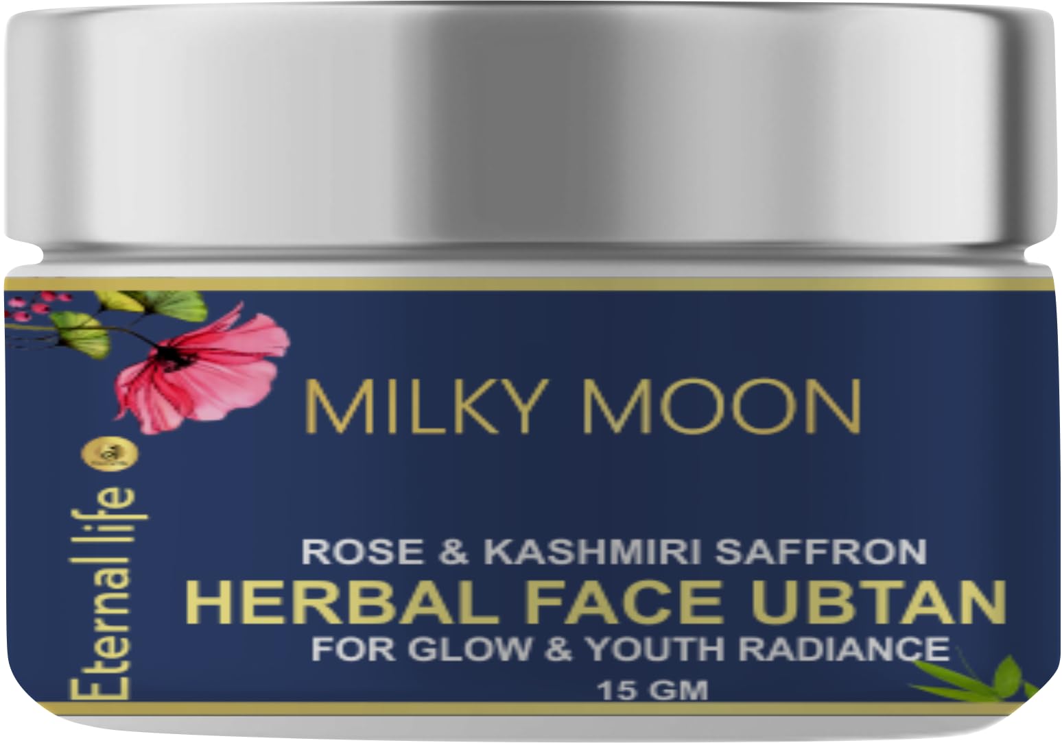 Eternal Life Face Ubtan 100% Pure Glow Powder - 10gm | Natural Detoxifying & Brightening Facial Cleanser for All Skin Types | Turmeric, Saffron & Gram Flour Formula | Perfect for Daily Skincare Routine & Bridal Glow Preparation