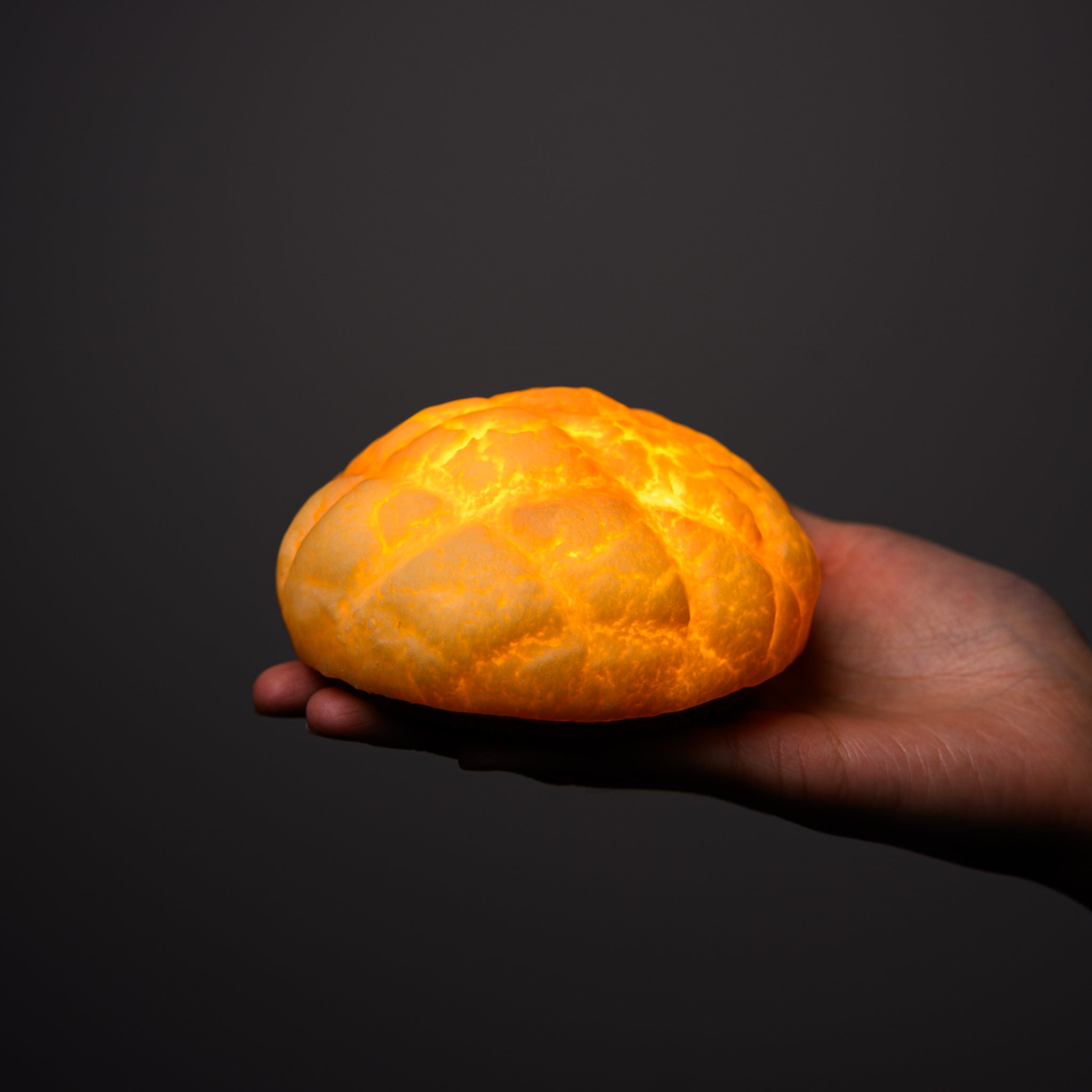 PAMPSHADE Real Bread Lamp - Melonpan Bread Night Light by Yukiko Morita | Unique Kawaii Home Decor for Bedroom, Cafe & Anime-Themed Rooms