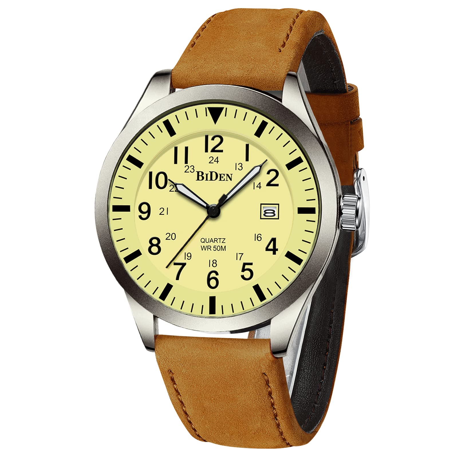 Men's Military Watches - Tactical Army Analog Quartz Watch with Date Display, Waterproof Nylon Strap for Outdoor Sports & Field Activities | Durable Minimalist Design for Hiking, Camping & Everyday Wear