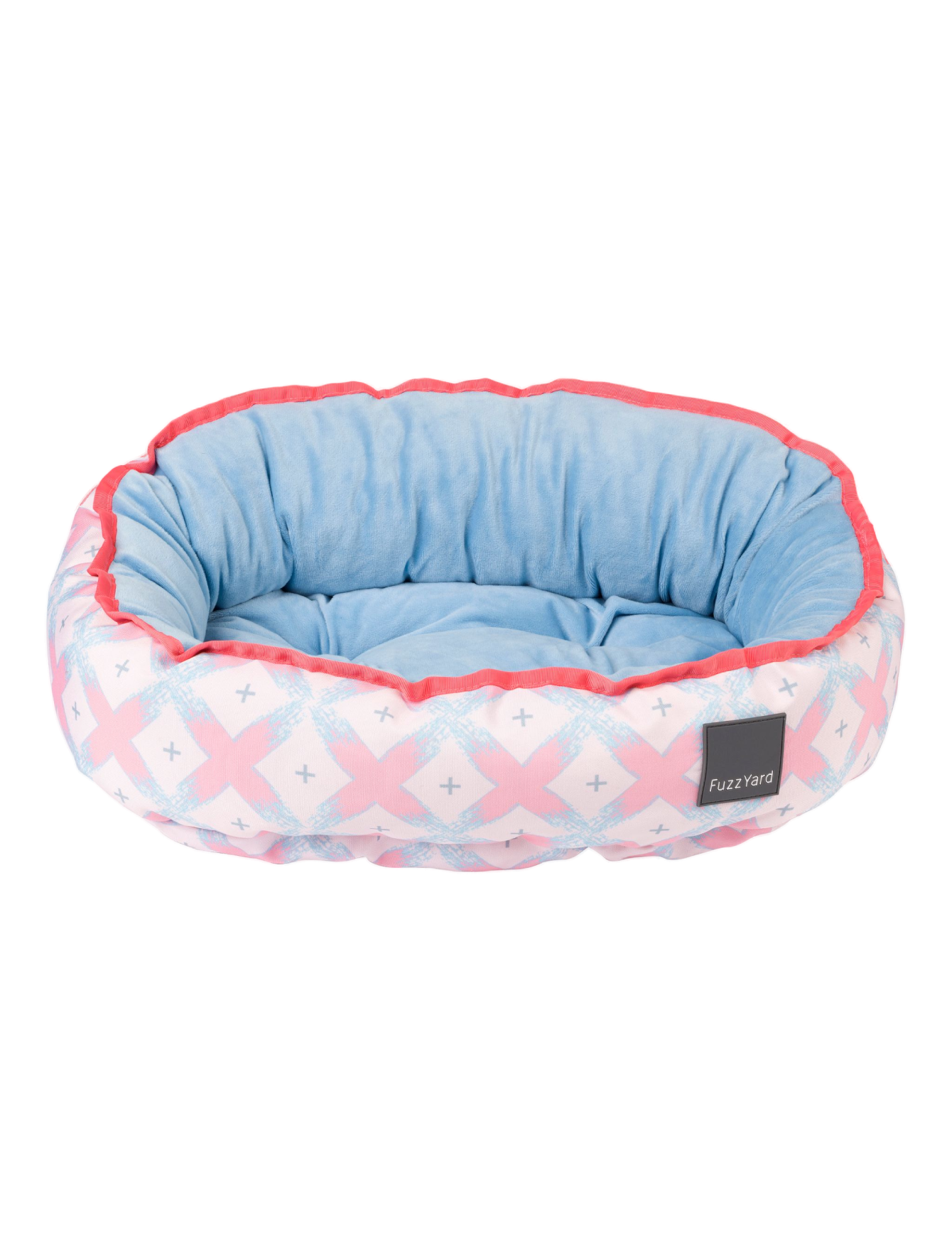 FuzzYard Reversible Dog & Cat Bed - Saatchi Plaid Design | 3 Sizes (Small, Medium, Large) | Cozy Pet Couch for Living Room, Bedroom & Travel