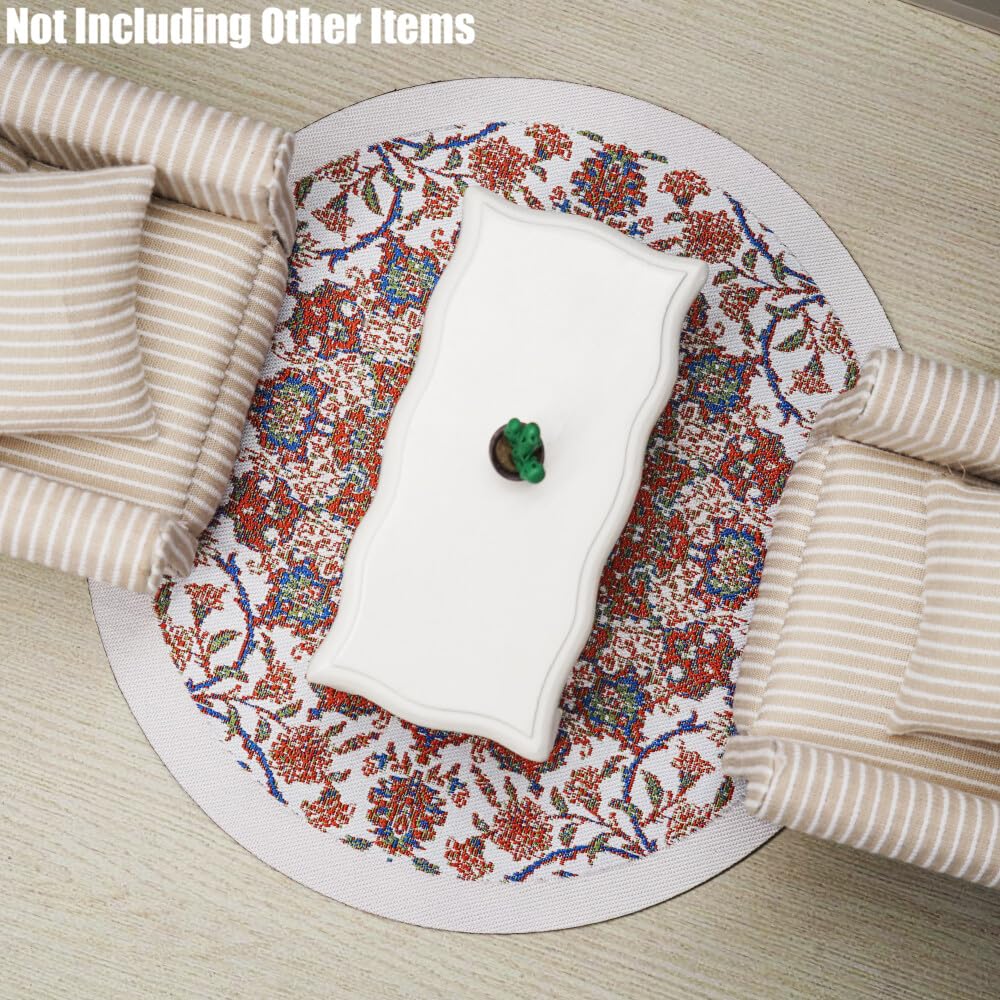 Odoria 1/12 Scale Miniature Round Rugs & Carpets for Dollhouse Decor - Red | Perfect for Dollhouse Flooring, DIY Miniature Scenes, and Model Train Layouts