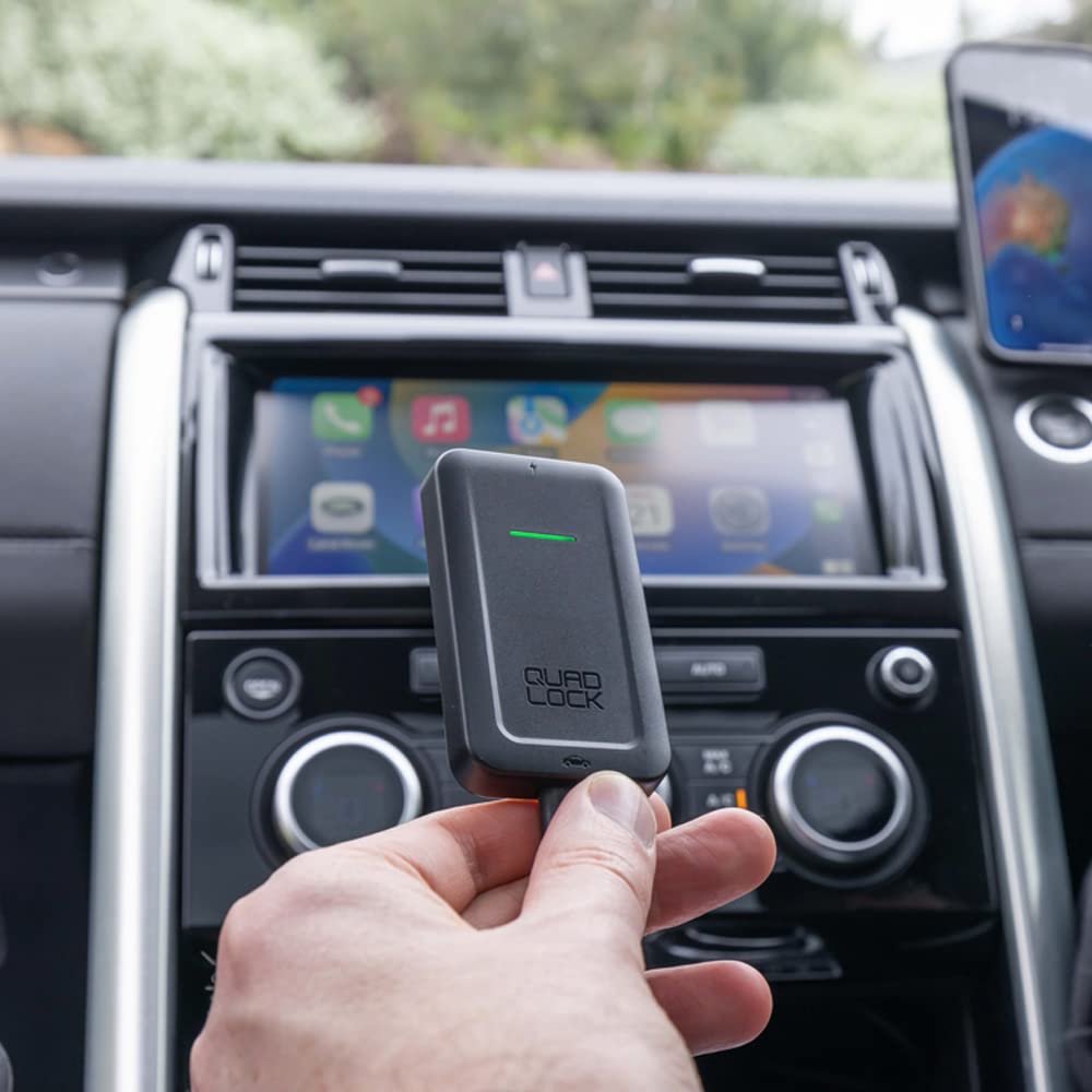 Quad Lock Wireless CarPlay Adapter for iPhone - Seamless Apple CarPlay Connectivity for Safer Driving & Hands-Free Navigation