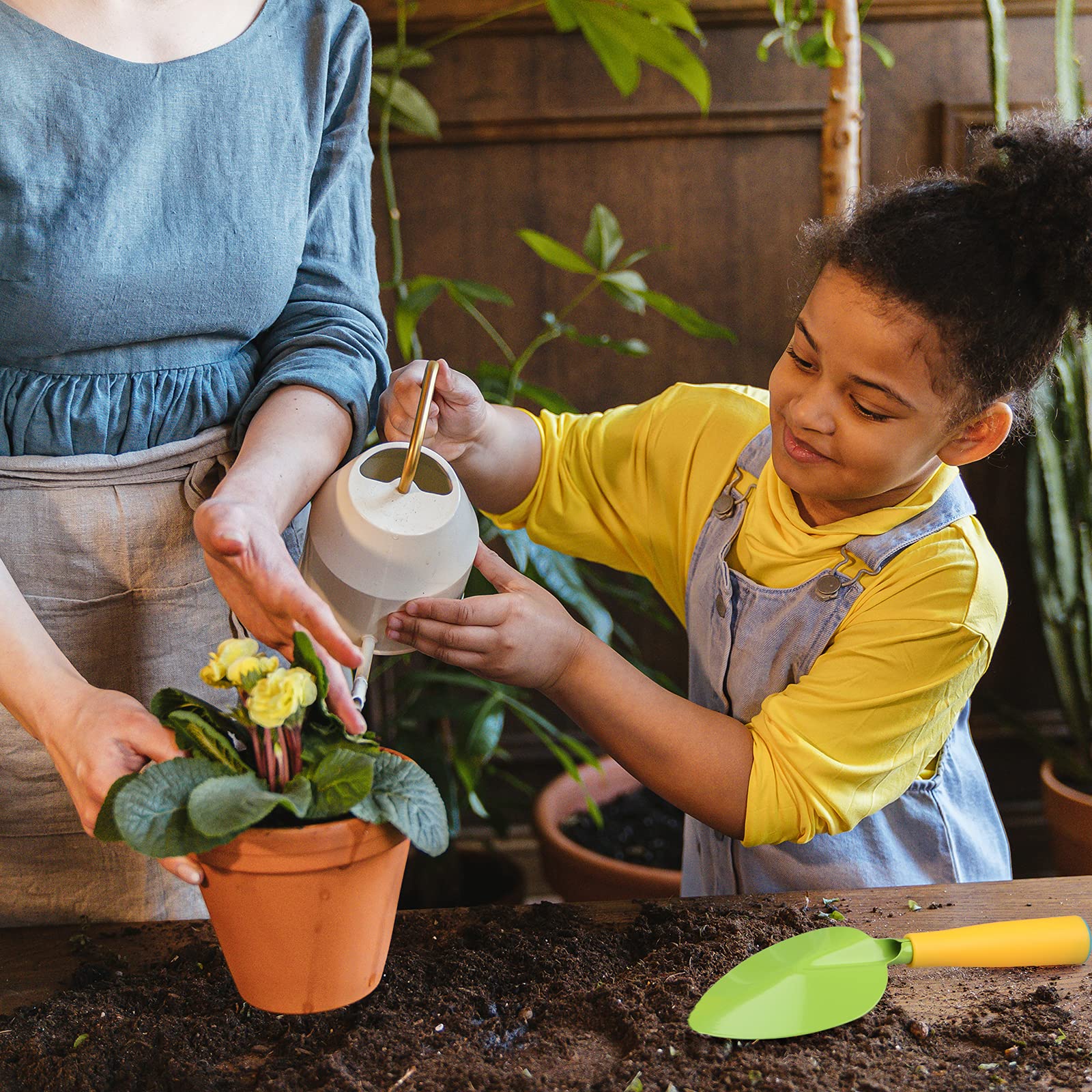 ZEIZRWK Kids Gardening Tool Set with Watering Can, Rake, Shovel, Gloves, Apron & Sprayer - Complete Garden Kit for Boys & Girls - Perfect for Outdoor Play, Learning & Family Gardening Activities