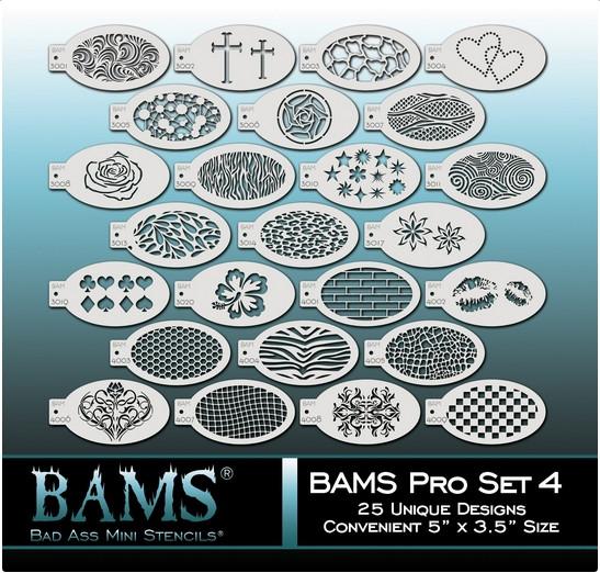 BAMS PRO Set of 4 - 25 Unique Design Stickers for Laptops, Water Bottles & DIY Crafts - Premium Vinyl Decals for Personalization and Decor