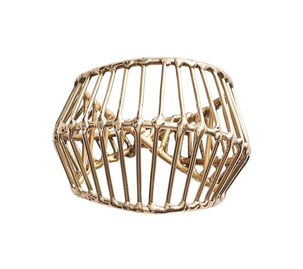 Elegant Gold Cage Napkin Rings - Set of 4 for Wedding, Dinner Party & Holiday Table Decor