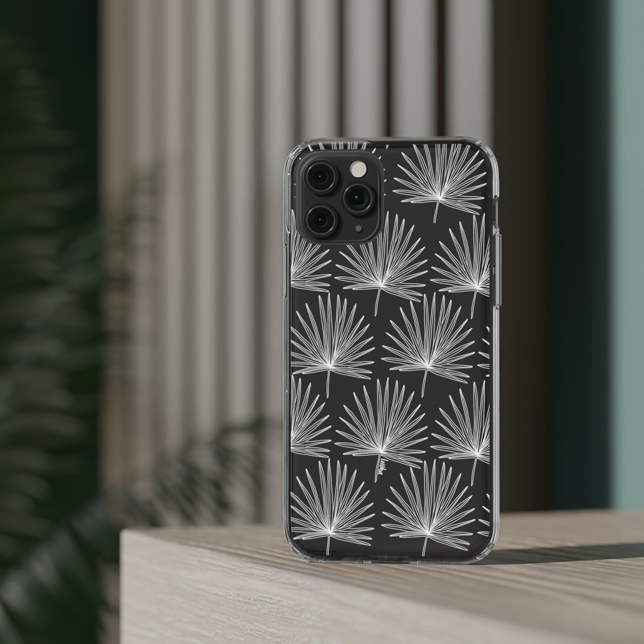 FAN PALM Clear Phone Case - Slim Protective Cover for iPhone 15/14/13/12/11 Pro Max XR XS - Durable Scratch-Resistant TPU Case - Perfect for Daily Use, Travel & Outdoor Activities