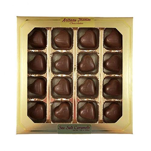 Anthony Thomas Chocolate Sea Salt Caramels - Award-Winning Milk Chocolate with Caramel Centers (16 Count Gift Box) | Perfect for Valentine's Day Gifts, Birthday Presents & Holiday Treats