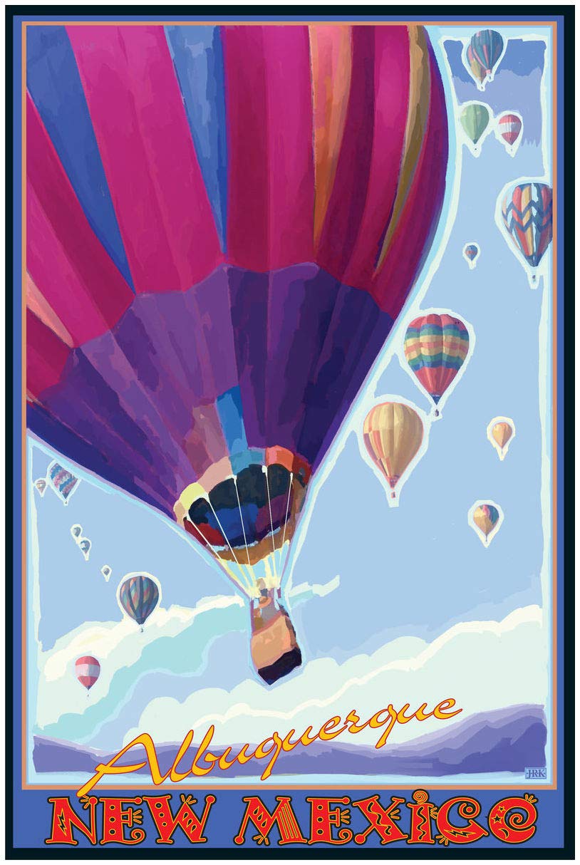 Albuquerque New Mexico Hot Air Balloons Purple Giclee Art Print Poster - 30