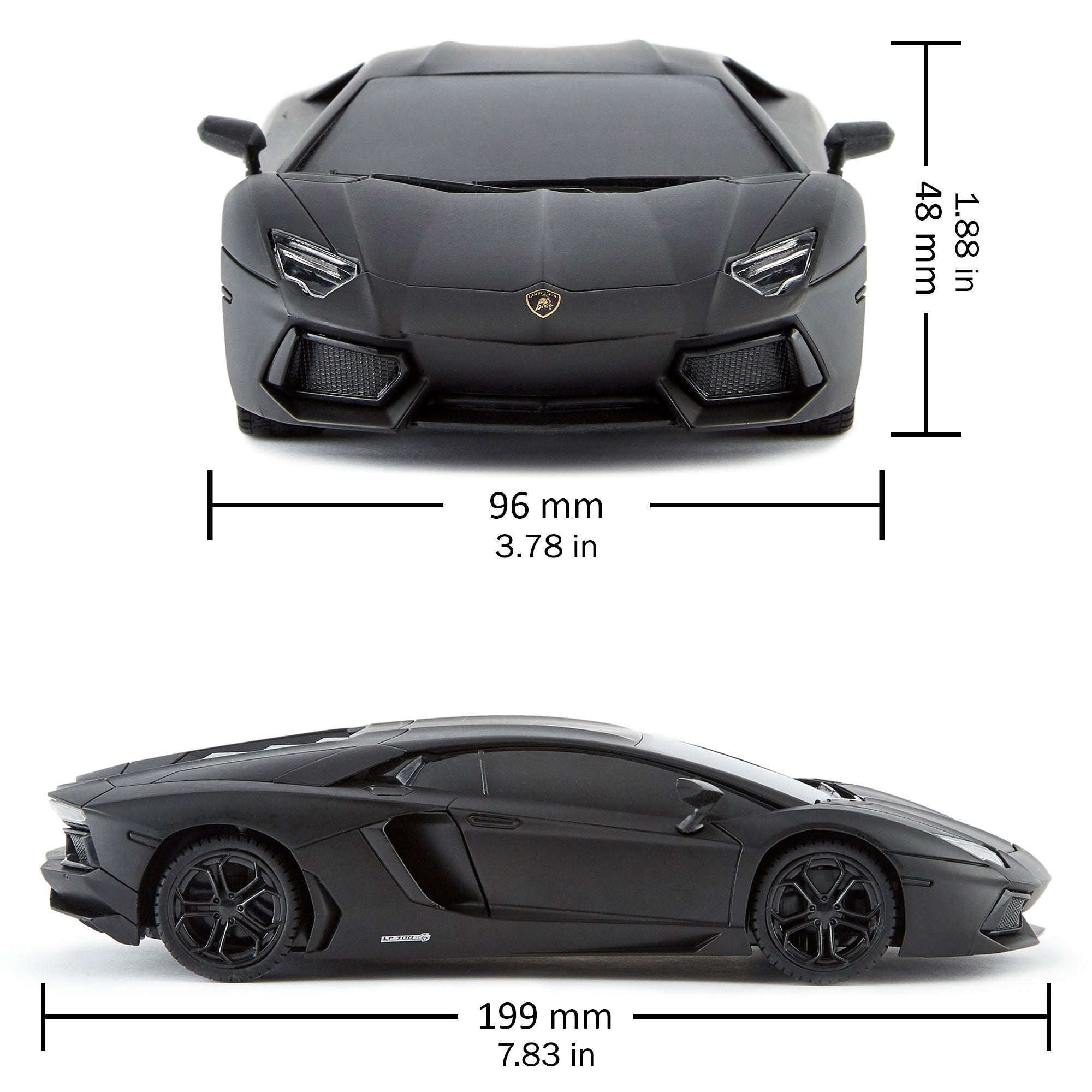 CMJ RC Cars: Lamborghini Aventador LP700-4 Black 1:24 Scale Remote Control Car with 2.4GHz & LED Headlights - High-Speed Racing & Collectible Toy for Kids & Adults