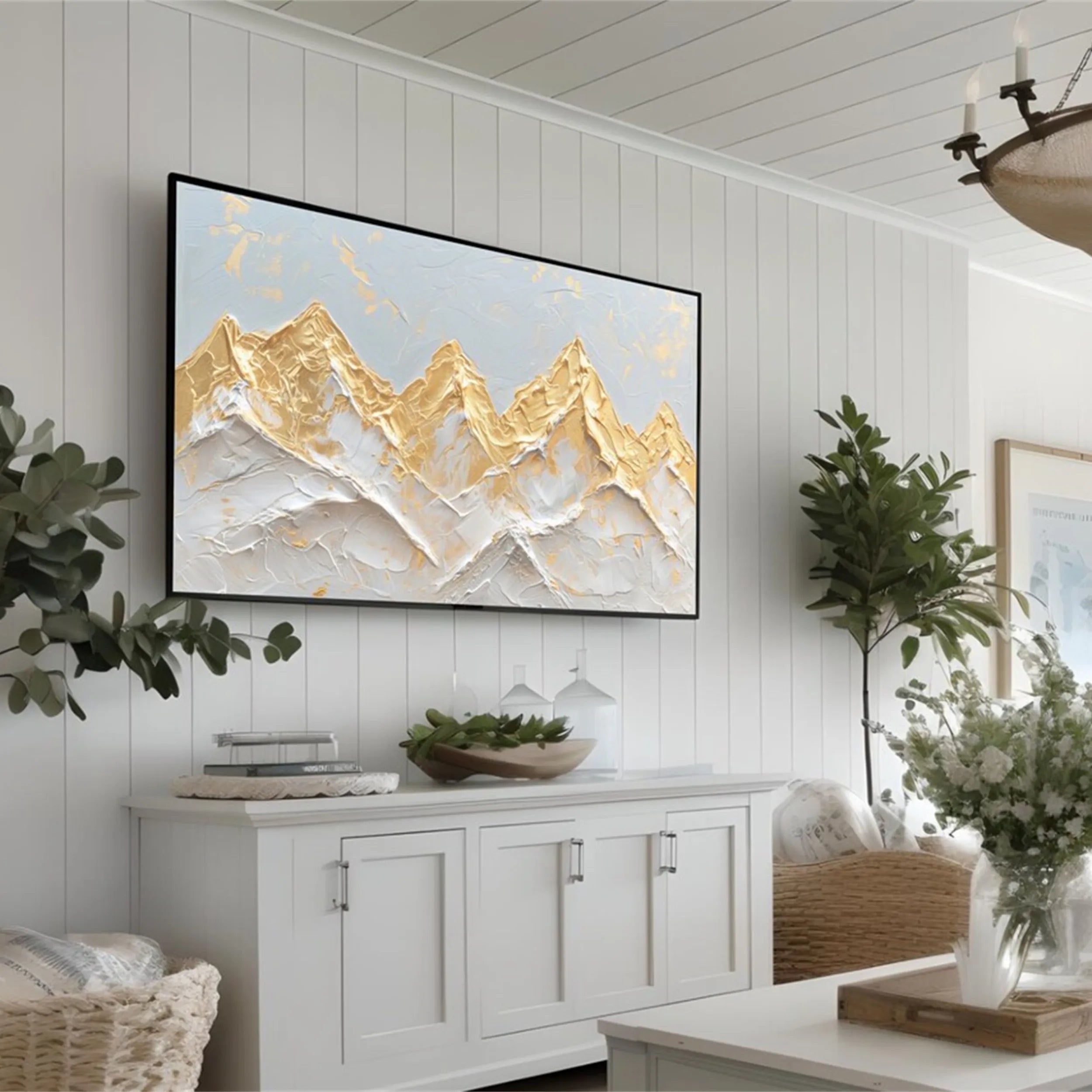 Abstract Mountain Landscape Textured Wall Art Canvas Print - Modern Home Decor for Living Room, Bedroom & Office #MM198