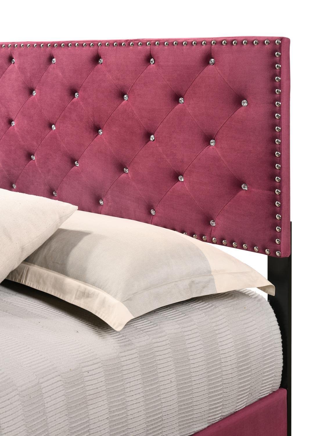 Modern Cherry Wood Twin Panel Bed Frame - Stylish Indoor Bedroom Furniture for Small Spaces, Dorms & Guest Rooms
