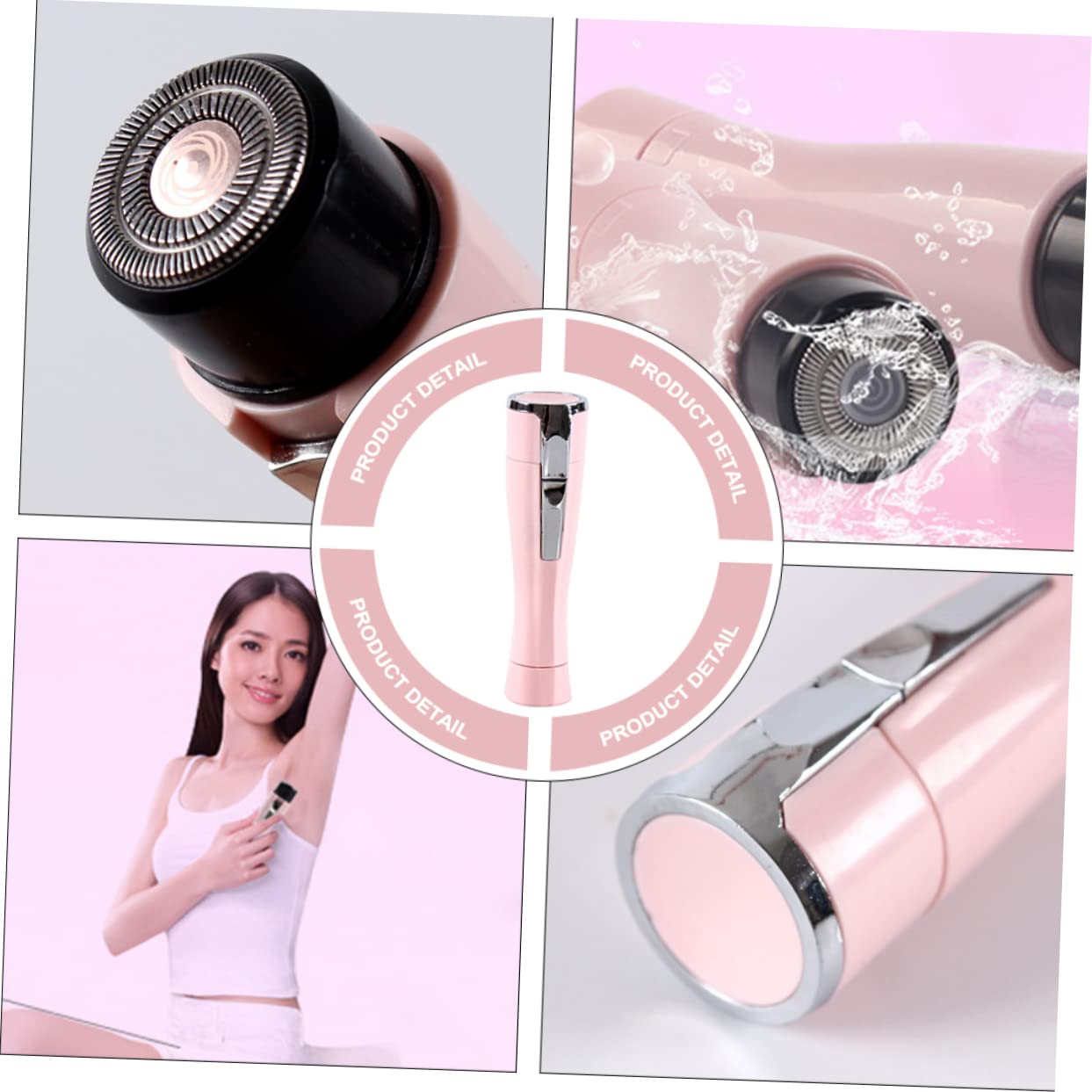 NOLITOY 2 Pack Women's Hair Removal Kit - Stainless Steel Lady Shaver & Body Trimmer for Smooth Skin (Pink) | Perfect for Travel, Bikini Line & Underarm Grooming
