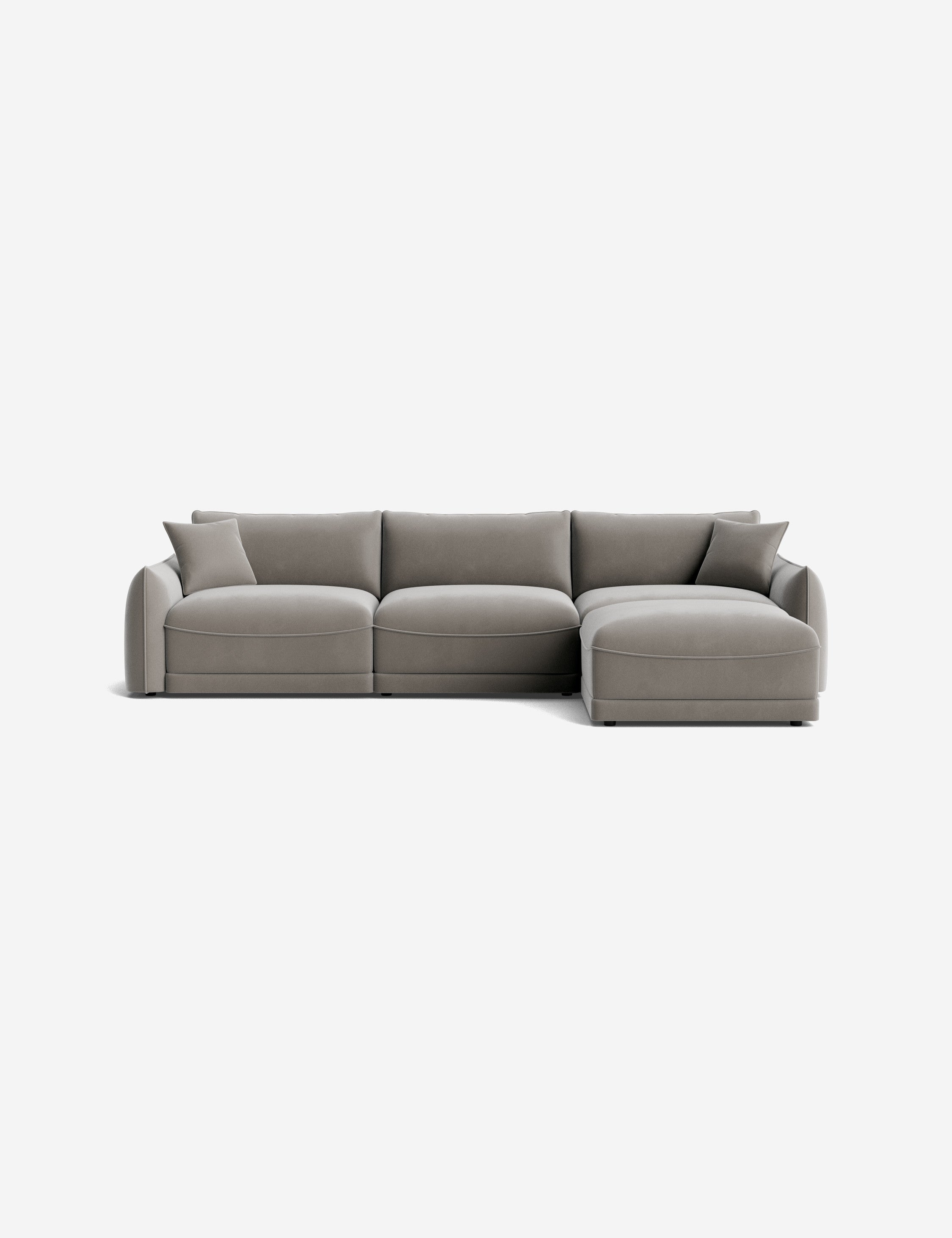 Balmer Modern Sectional Sofa with Ottoman - Comfortable L-Shaped Couch for Living Room, Lounge & Family Gatherings