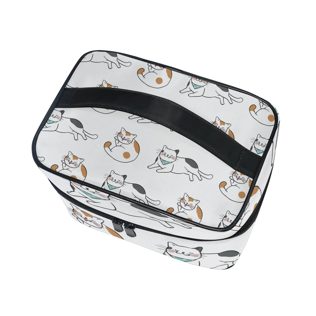 Doodle Cats Cosmetic Bag for Women - Cute Travel Makeup Train Case & Storage Organizer - Perfect for Travel, Gym, and Daily Essentials Organization