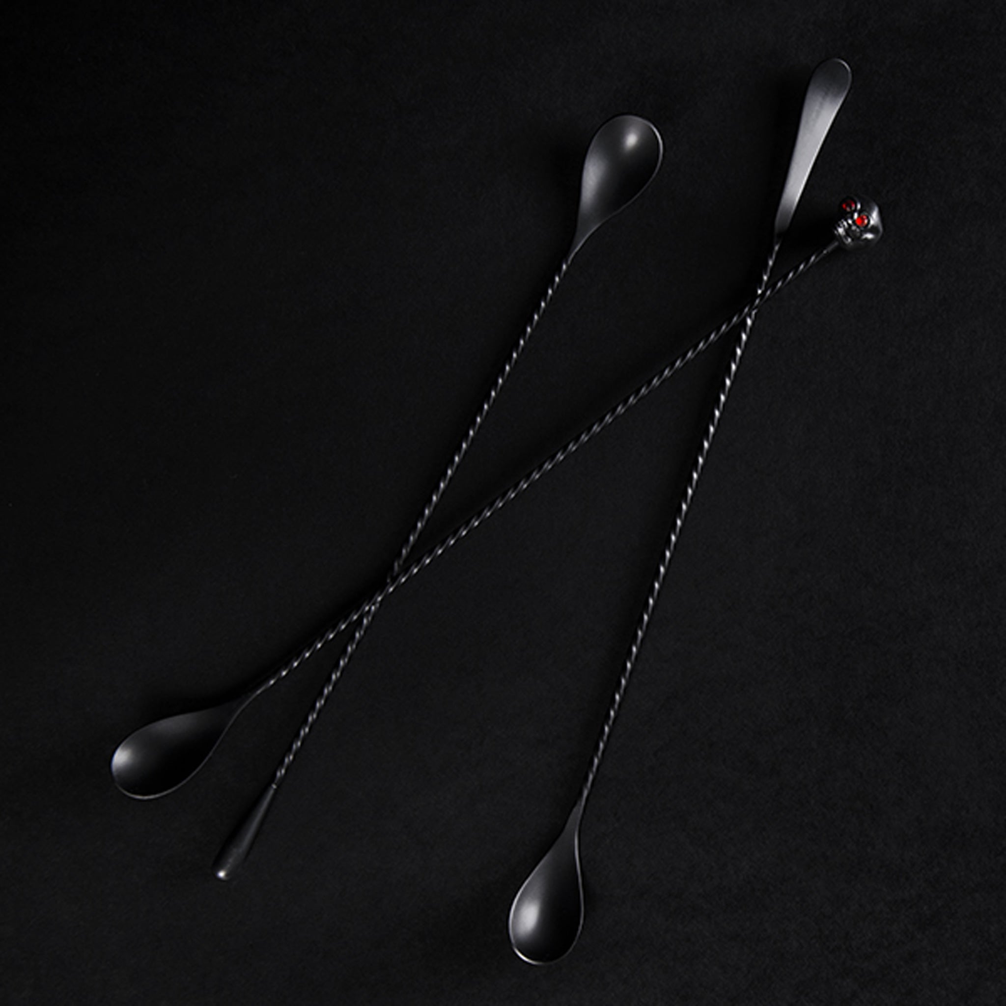 HOFFMAN® Professional Bar Spoon - Matte Black Finish - 33.5cm (13.2 Inch) Cocktail Mixing Tool for Bartenders, Home Bars & Cocktail Enthusiasts