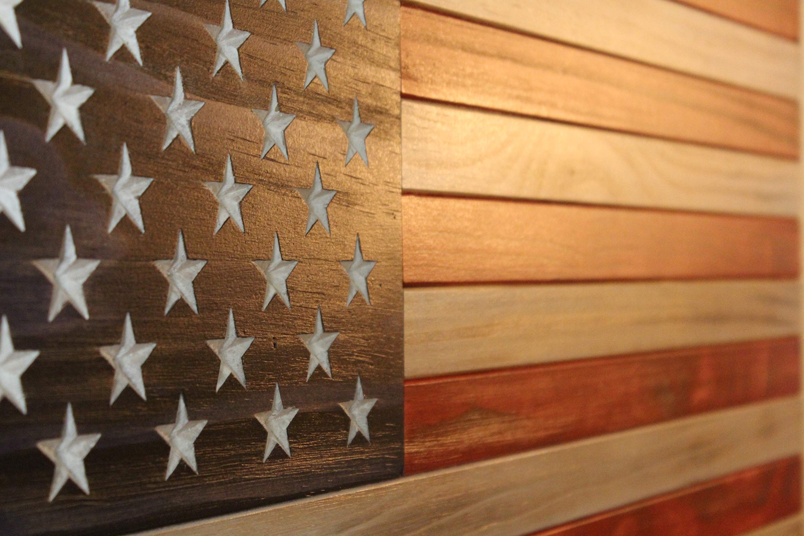Rustic Wooden American Flag - Handcrafted Distressed Wood Wall Decor for Home, Office, or Cabin - Perfect for Patriotic Holidays & Farmhouse Style
