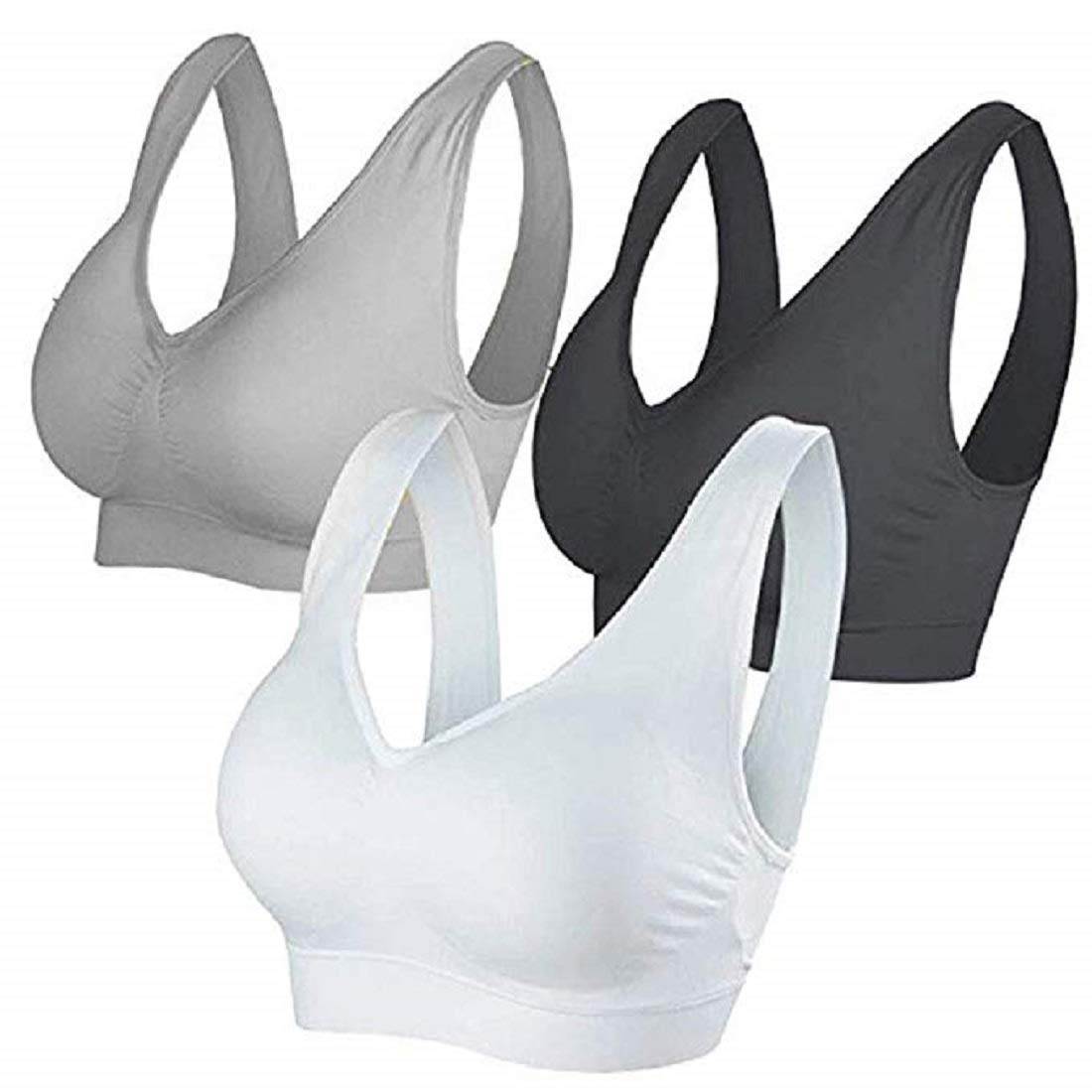 Comfy Wireless Sleep Bras for Women - 3 Pack, Seamless & Stretchy for Sports & Lounge