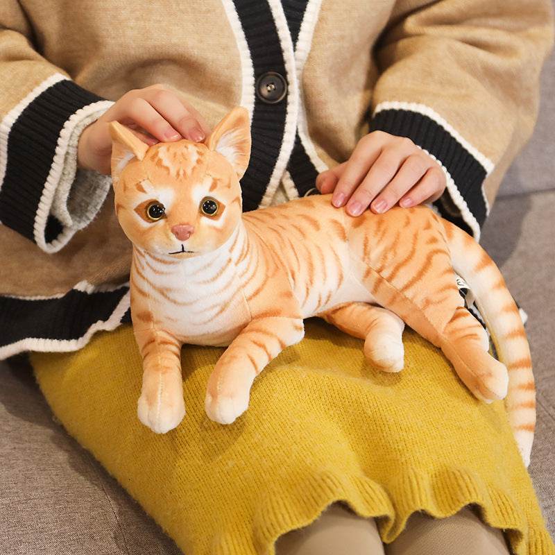 Realistic Stuffed Cat Plush Toy - Ultra Soft Cuddly Lifelike Kitten Plush for Kids & Adults - Perfect for Gifts, Home Decor, and Stress Relief