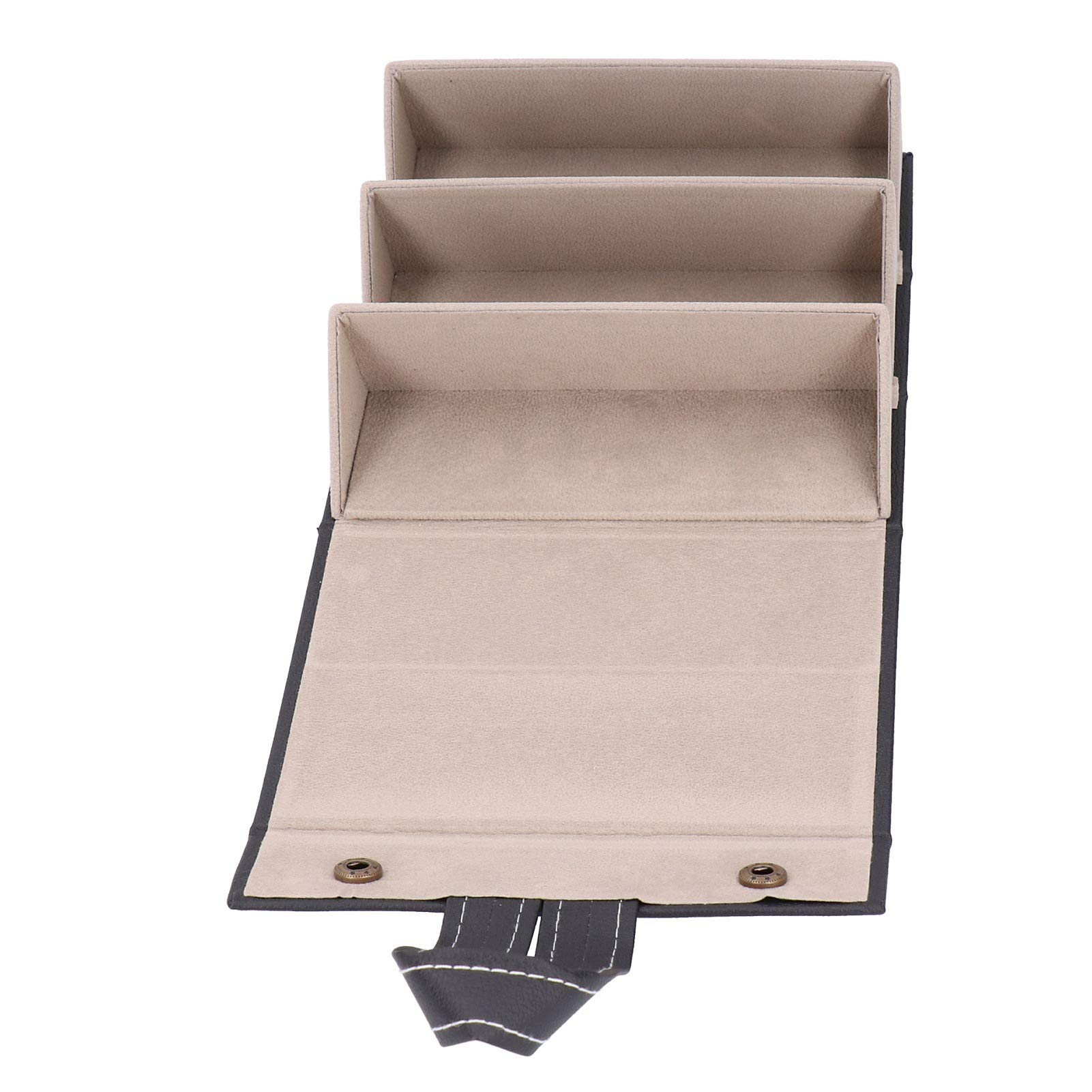 Portable 3-Slot Hanging Sunglasses Case - Display & Organizer for Glasses, Watches, Jewelry & Necklaces - Store, Door & Shelf Mount - Perfect for Biking, Backpack & Travel (Black)