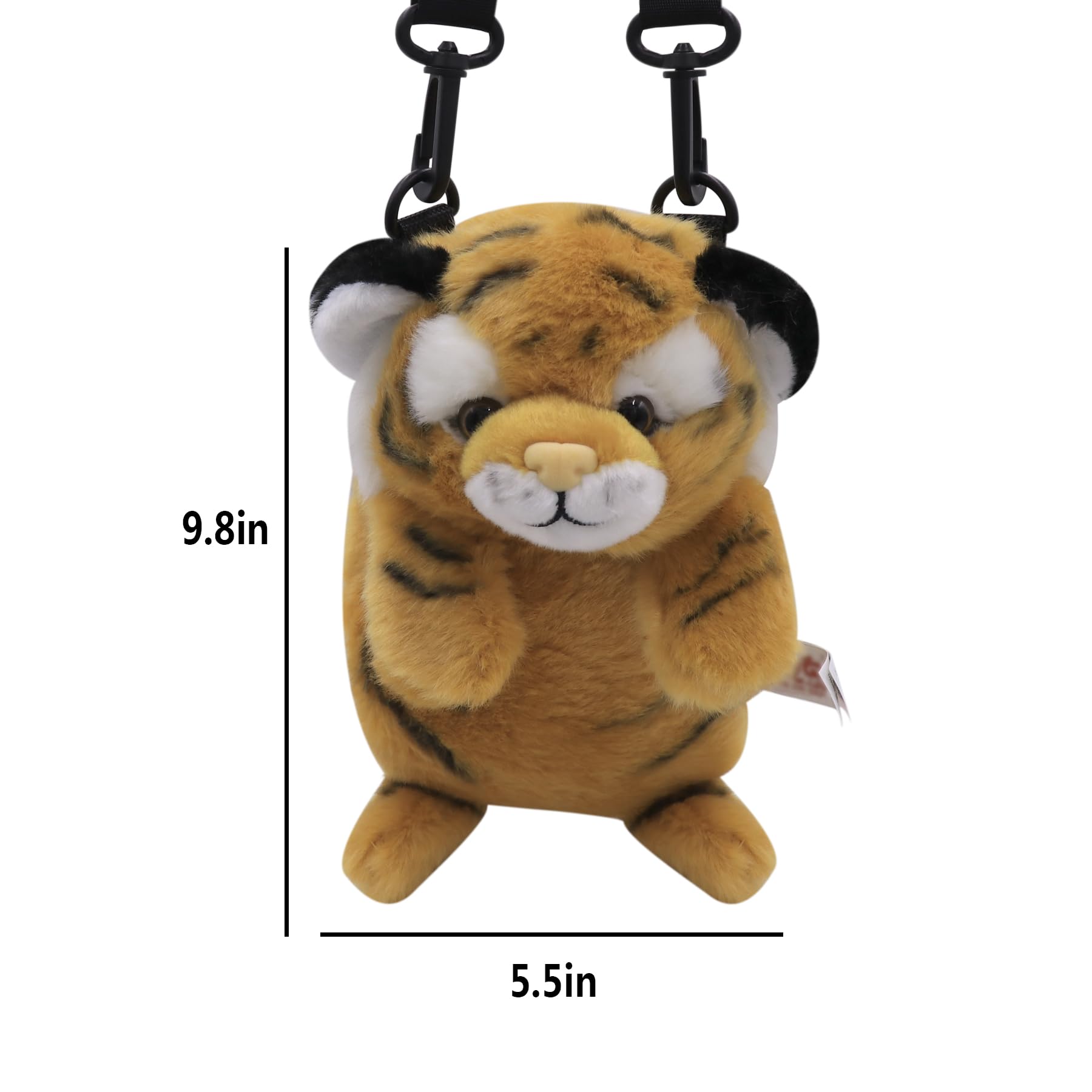 **Cute Plush Tiger Panda Crossbody Purse for Women & Girls - Small Fluffy Animal Shoulder Bag - Perfect for Casual Outings, Travel & Gifts**