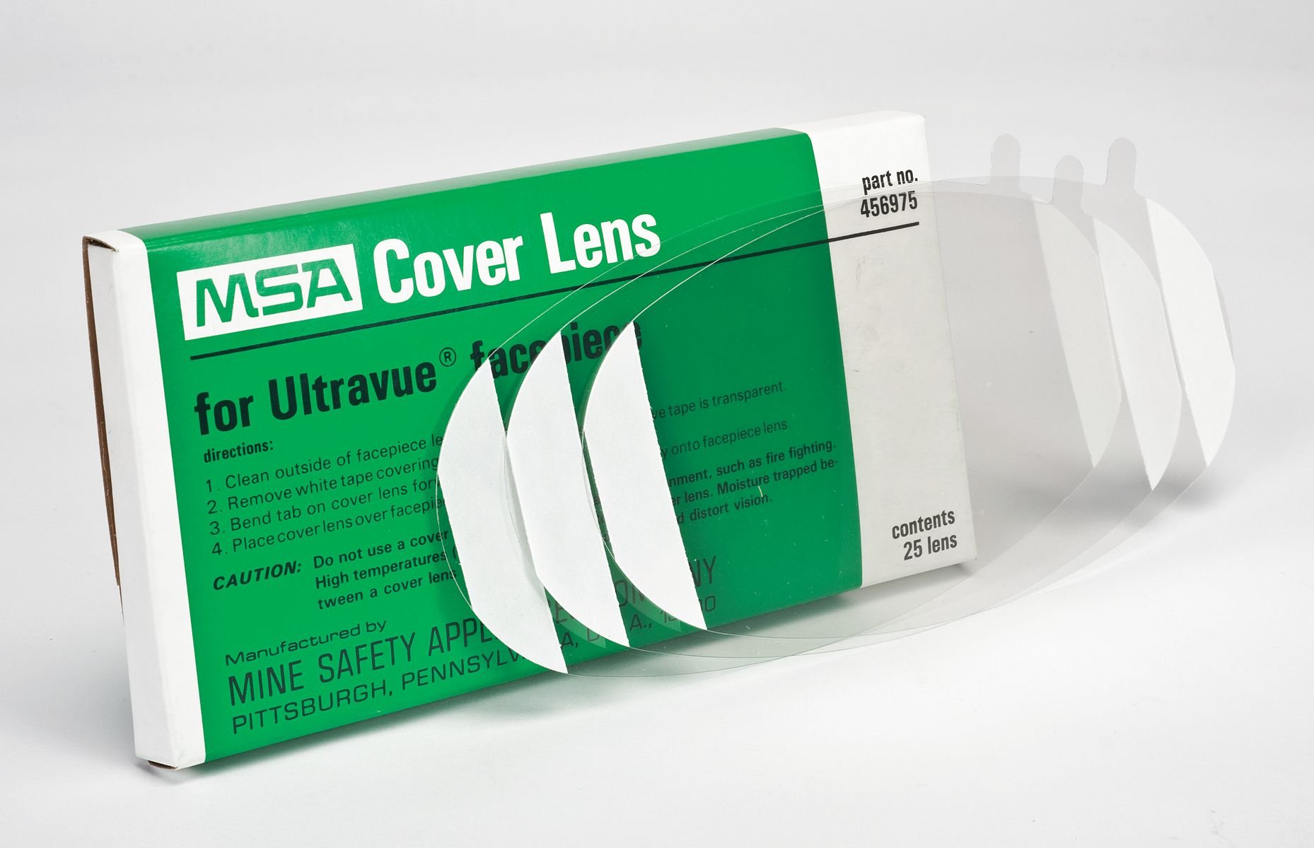 MSA 456975 Clear Cover Lens - Pack of 25 for Safety Glasses & Goggles Replacement - Ideal for Industrial, Construction, and Laboratory Eye Protection
