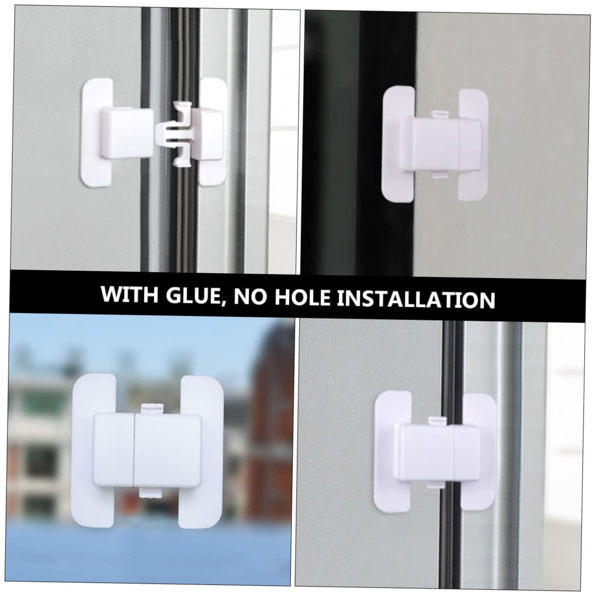 VICASKY 3-Pack Child Proof Refrigerator Safety Locks - Baby Proofing Cabinet Locks for Sliding Doors & Drawers - Durable White Plastic Locks for Home Kitchen & Nursery Safety